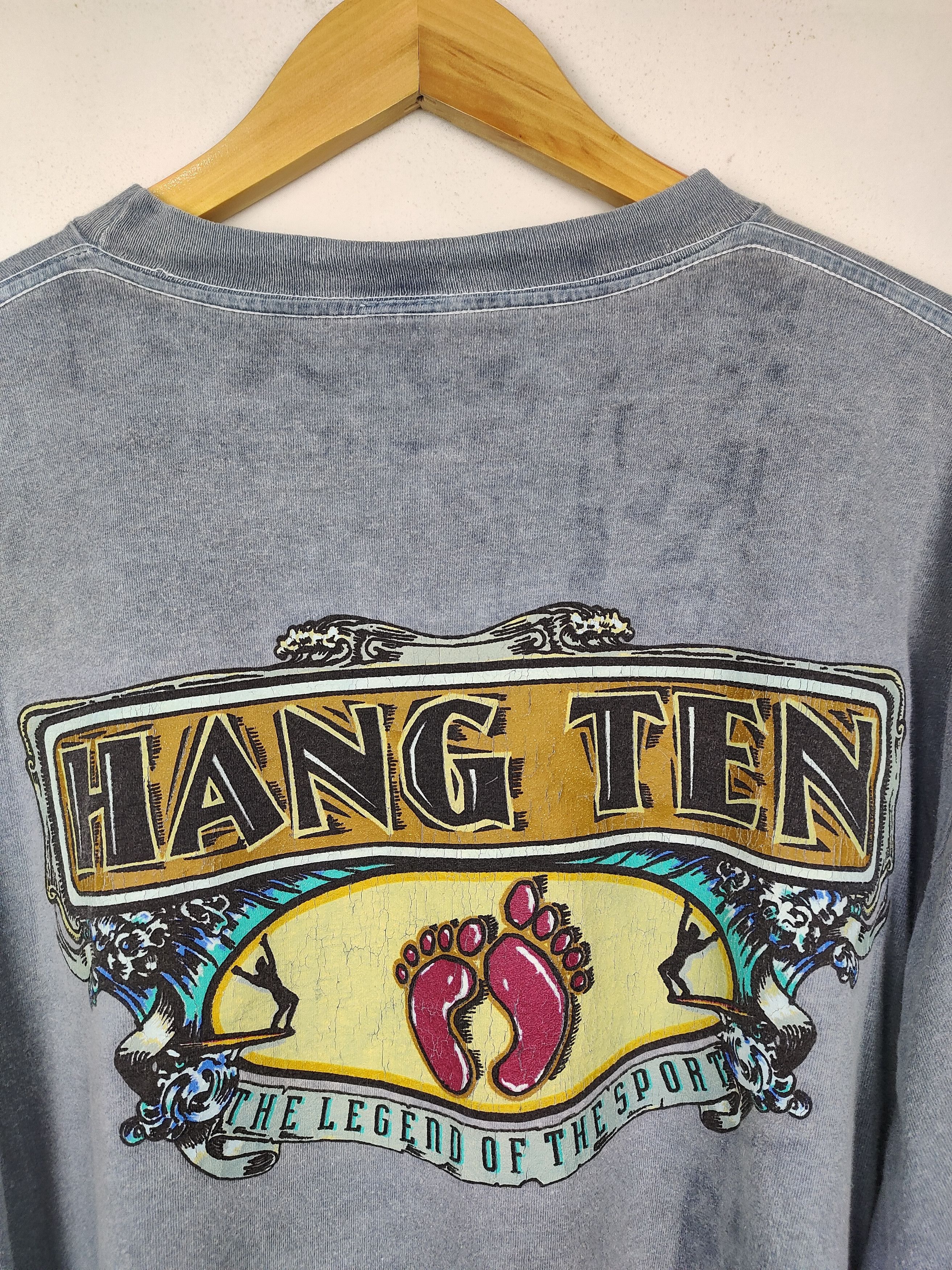 Vintage Vintage 90s Hang Ten Sunfaded Shirt Size US L / EU 52-54 / 3 - 5 Thumbnail