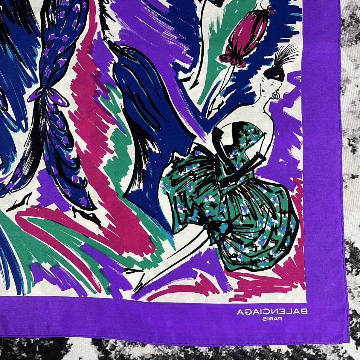Balenciaga Balenciaga Abstract Design Silk Scarf Size ONE SIZE - 11 Thumbnail