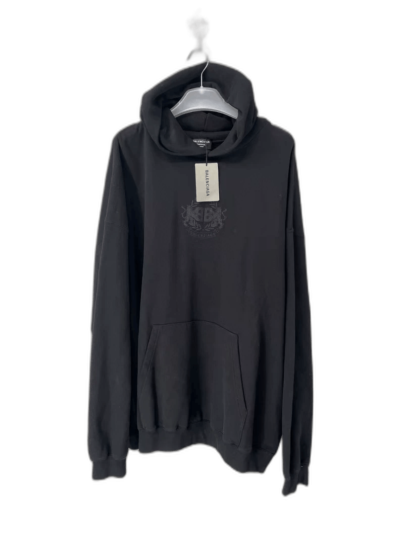 Balenciaga Balenciaga Black Hoodie with Double B Logo-yf Size US XS / EU 42 / 0 - 1 Thumbnail