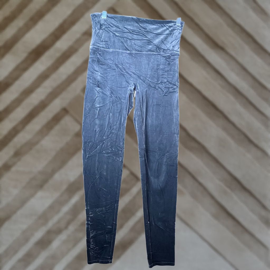 Spanx SPANX Womens Pants Charcoal Pull On High Rise Skinny Velvet Leggings Stretch XL Size 40" / US 18 - 1 Thumbnail