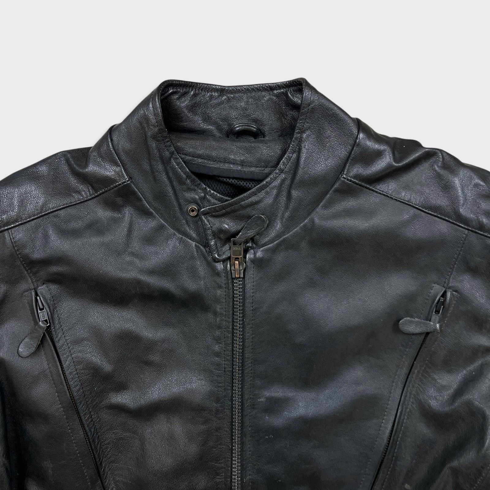 Vintage Vintage Leather Jacket XL Moto Biker Multi Zipper Bomber Y2K Size US XL / EU 56 / 4 - 2 Thumbnail