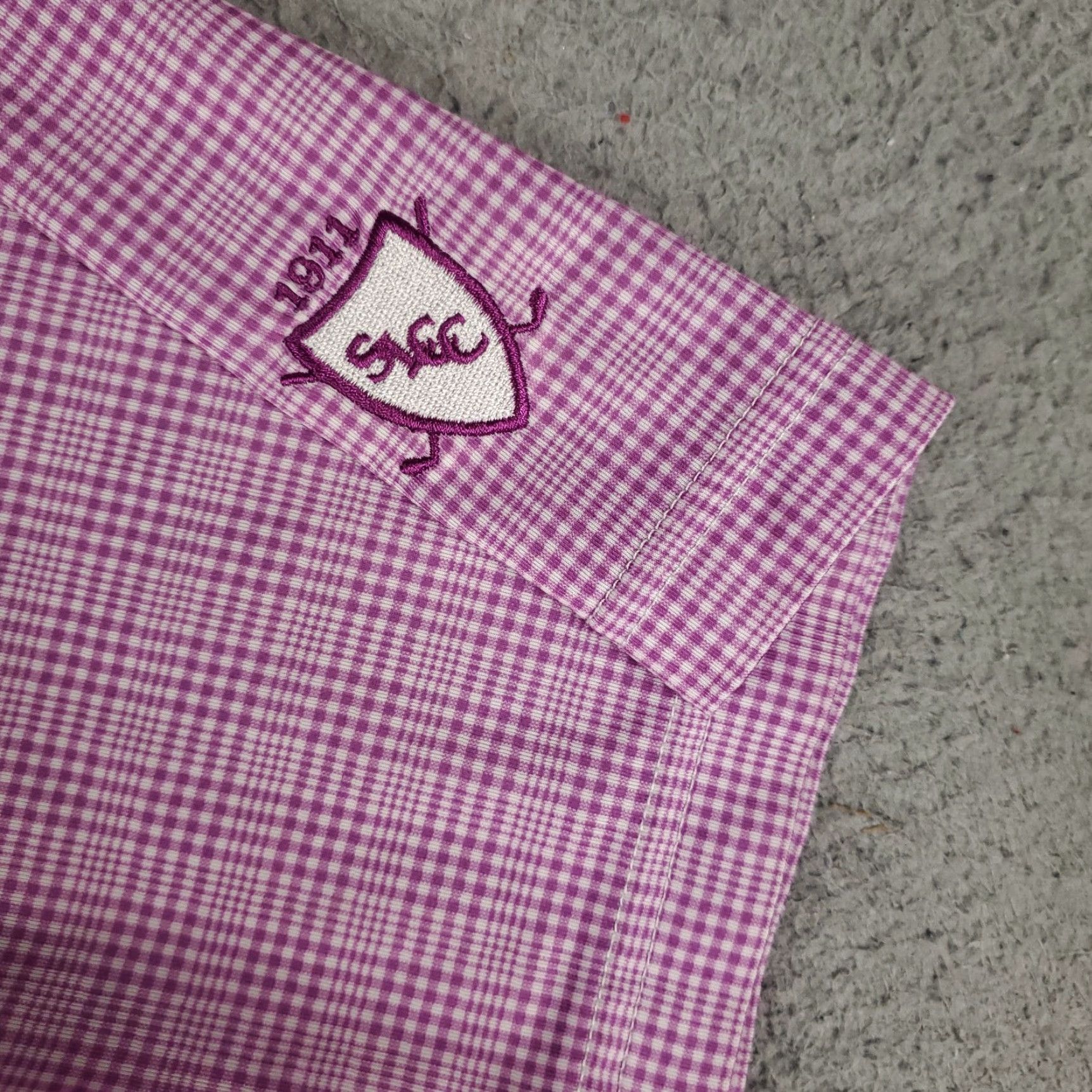 Footjoy FJ Polo Shirt Mens Regular Size M Purple Plaid Short Sleeve Golf Casual Button Front Collar Logo Vintage: No Size US M / EU 48-50 / 2 - 4 Thumbnail