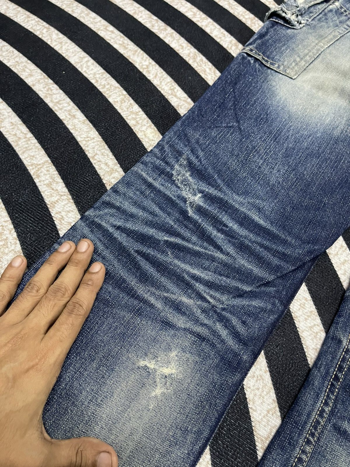 Japanese Brand 2000s CRAZY LEOPARD DENIM JEANS DISTRESSED RARE DESIGN Size US 30 / EU 46 - 20 Thumbnail