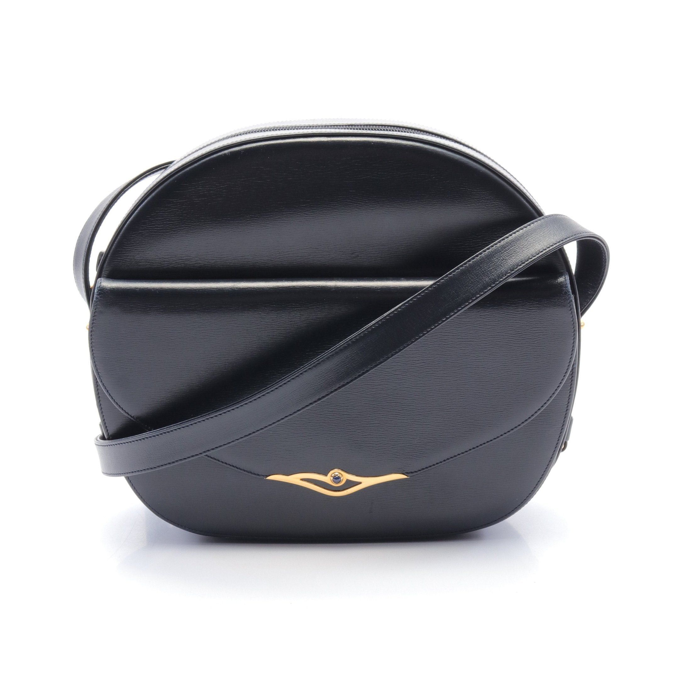 image of Cartier Sapphire Line Shoulder Bag Leather Dark Navy, Women's