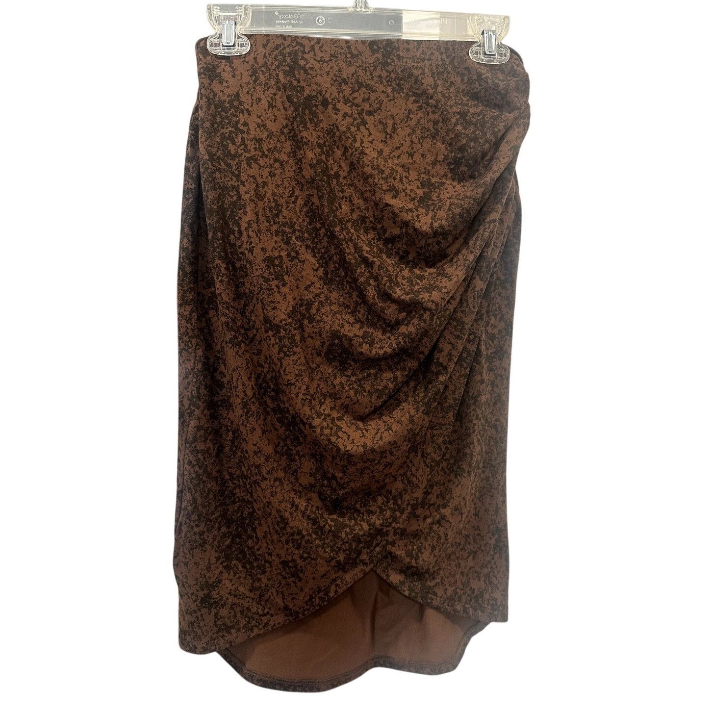 Other Open Edit Boho Brown Tulip Hem Flowy Knee Length Skirt S NWT Size 30" / US 8 / IT 44 - 2 Thumbnail