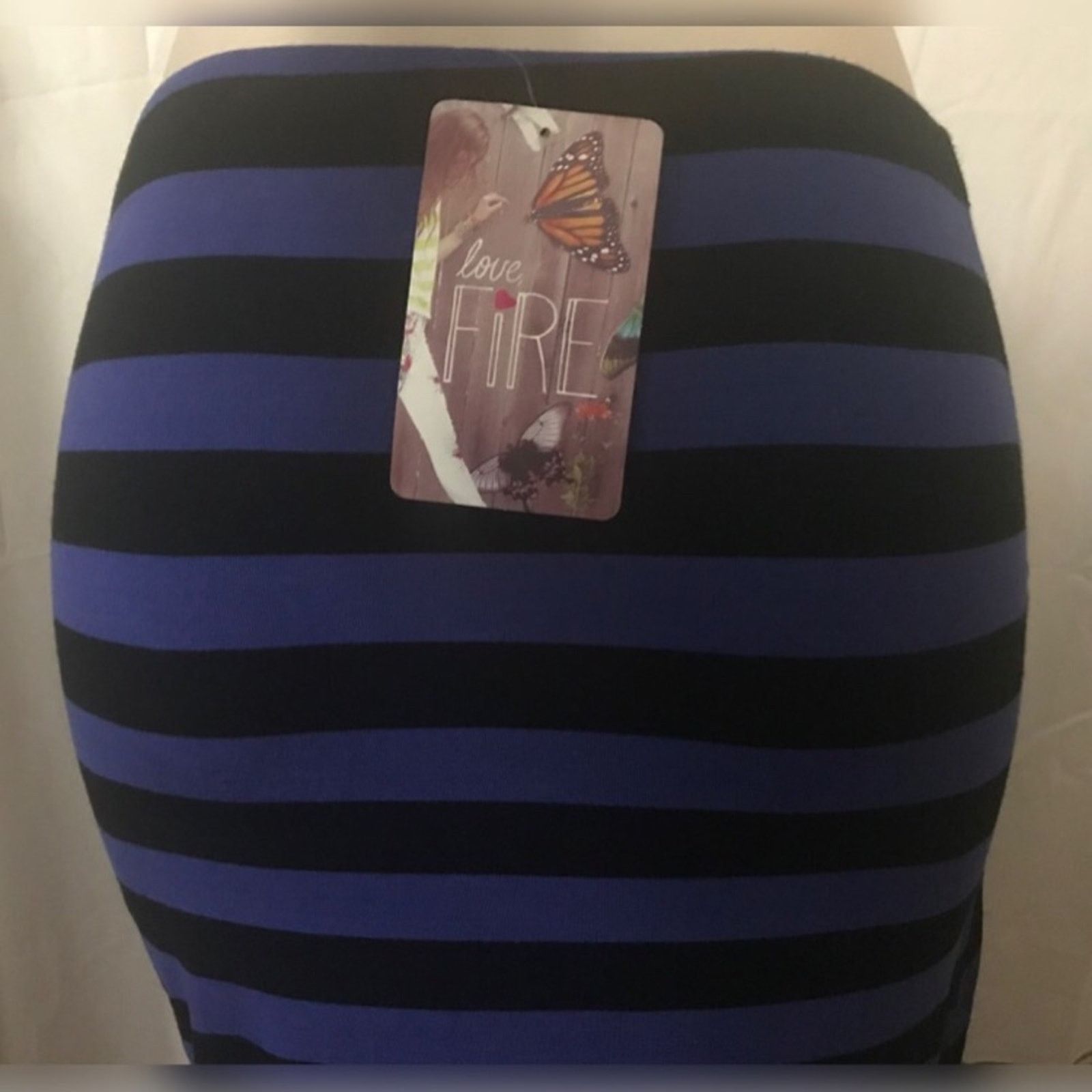 Other Love Fire Purple & Black Striped Wrap Maxi Skirt Size 26" / US 2 / IT 38 - 4 Thumbnail