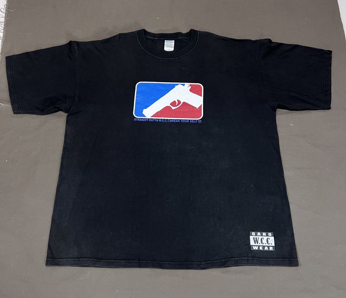 Vintage Vintage Y2K GANG W.C.C WEAR TERRORIST Tee Faded gun Size US XXL / EU 58 / 5 - 2 Thumbnail