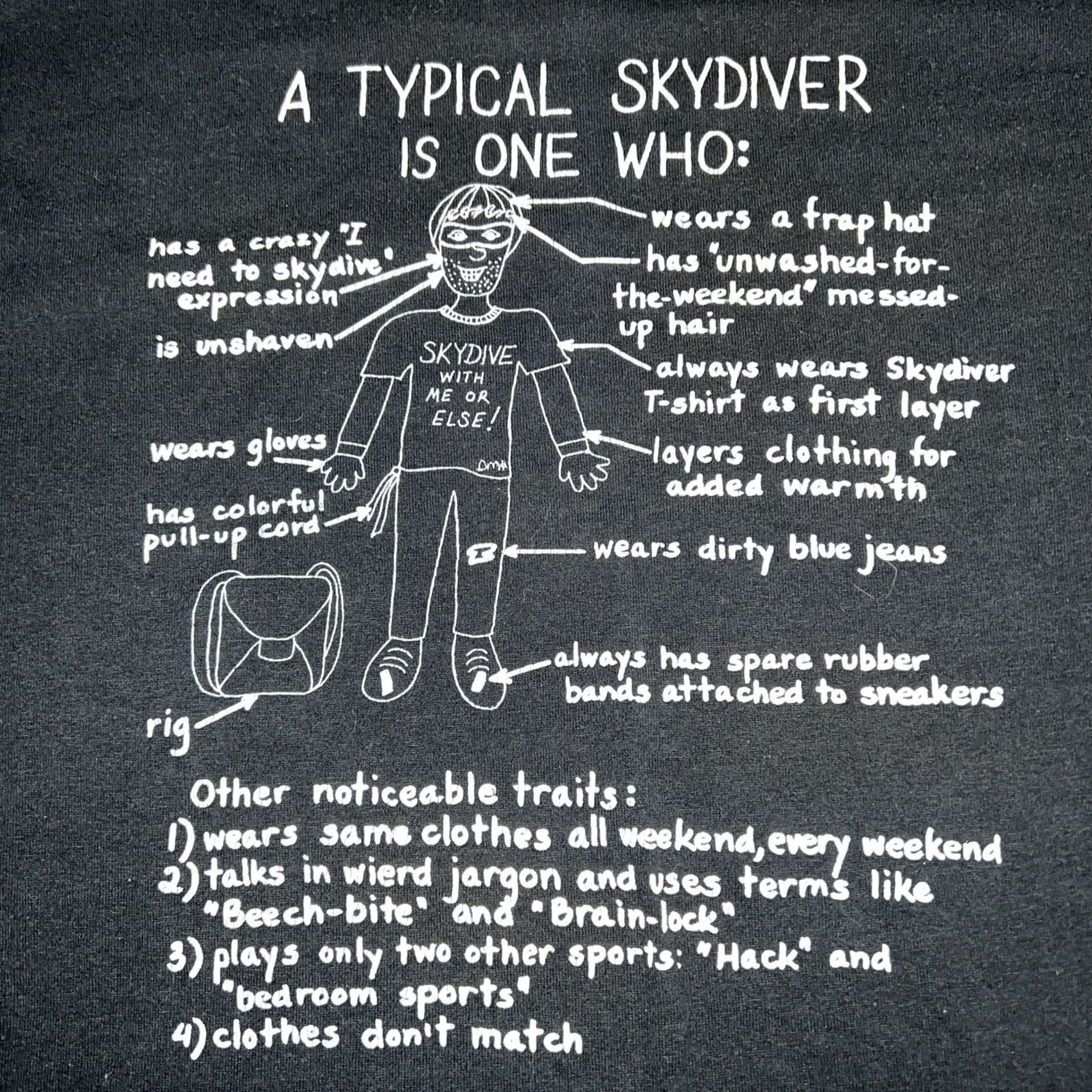 Russell Athletic VINTAGE Russel Athletic Skydiver T-Shirt Size L Black Single Stitch USA Mens Typical Athletic Size US L / EU 52-54 / 3 - 2 Thumbnail