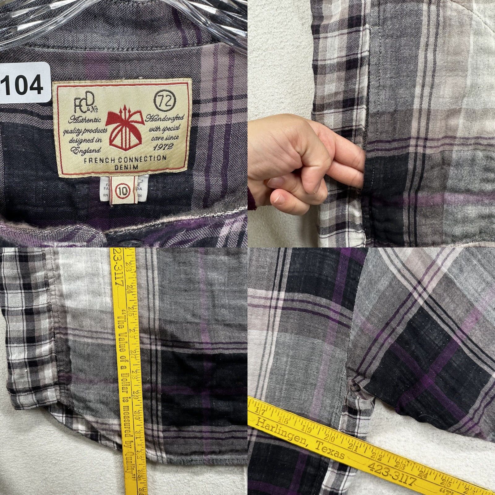 French Connection French Connection Women Plaid Shirt Extra Large XL Soft Pockets Size L / US 10 / IT 46 - 8 Thumbnail