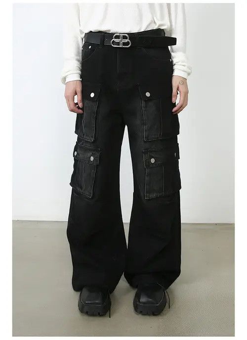 Japanese Brand × Jean American retro men's high street loose straight cargo jeans Size US 32 / EU 48 - 1 Thumbnail
