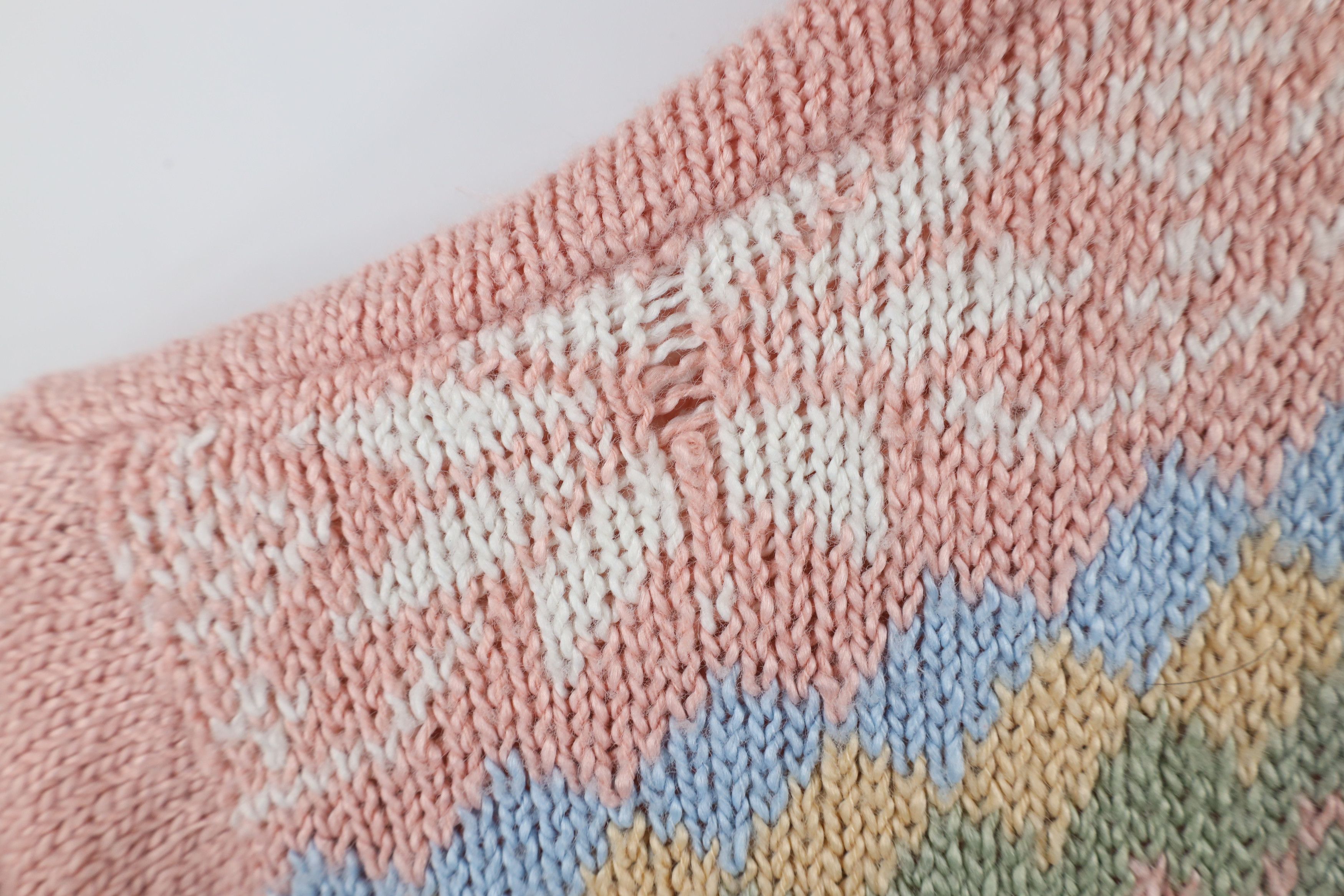 Vintage Vintage 90s Blend Pastel Fair Isle Knit Cardigan Sweater Size XXL / US 16-18 / IT 52-54 - 6 Thumbnail