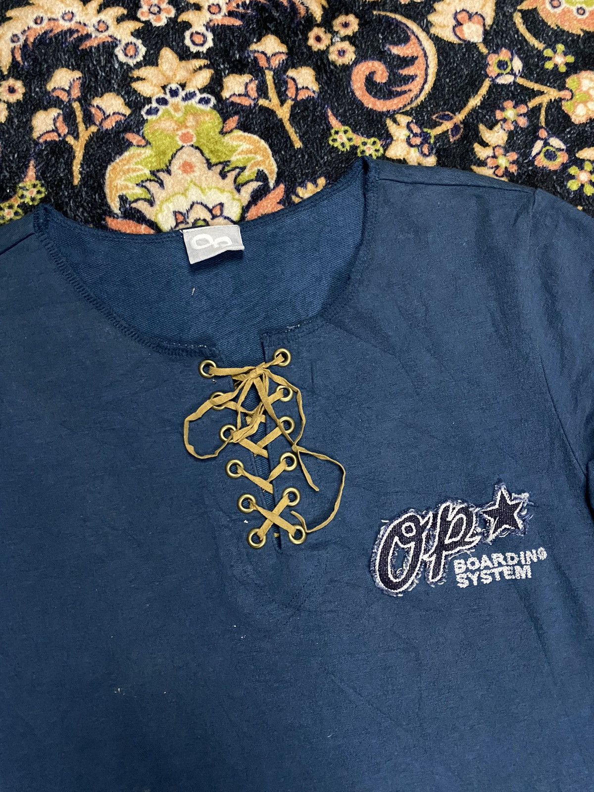 If Six Was Nine × Japanese Brand × Le Grande Bleu (L.G.B.) Lace Up Double Disteressed Longsleeve T shirt Size US M / EU 48-50 / 2 - 2 Thumbnail