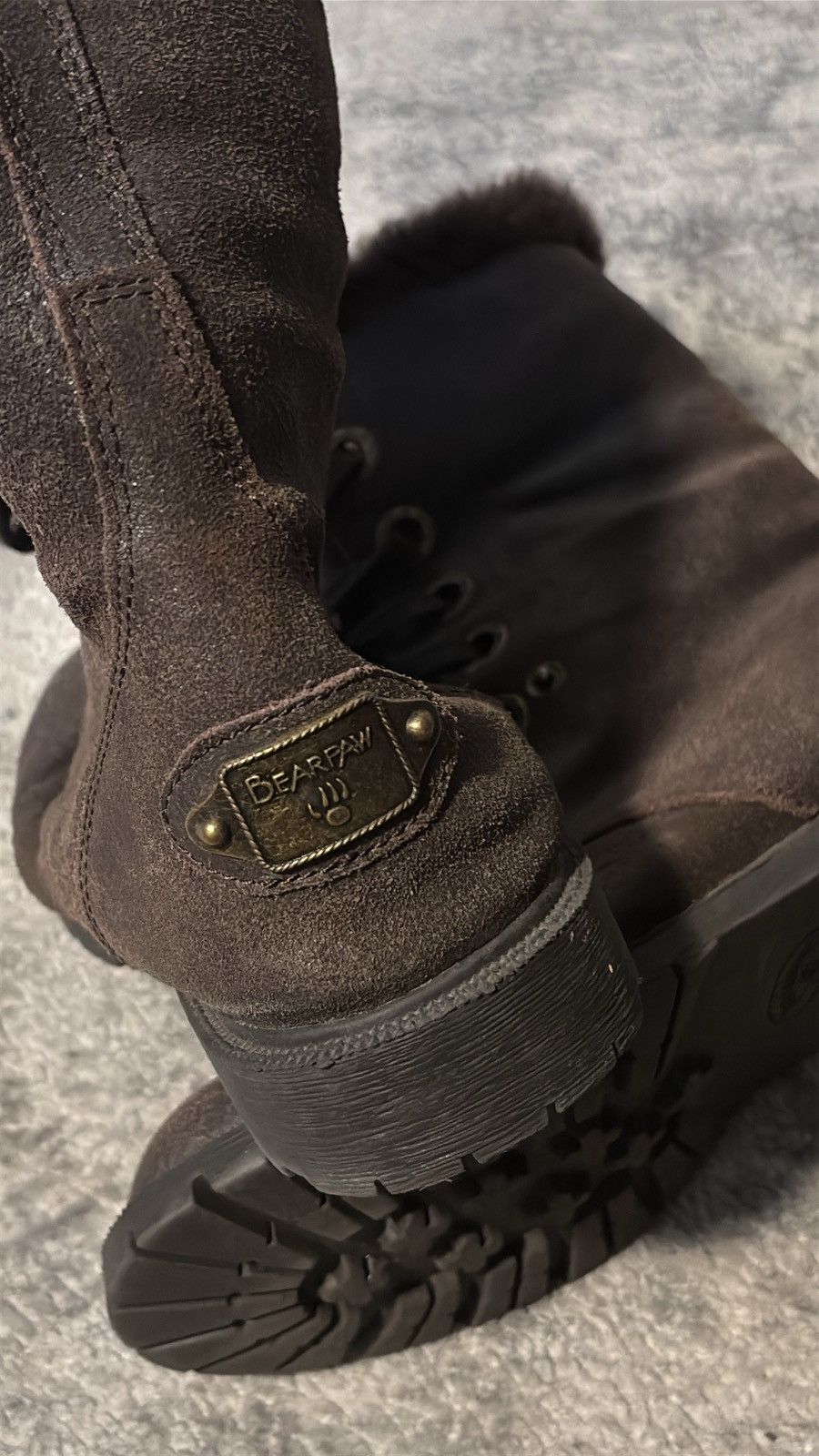 A.S.98 As98 style bear paw brown fur boots with plaid lining Size US 8.5 / EU 41-42 - 6 Thumbnail