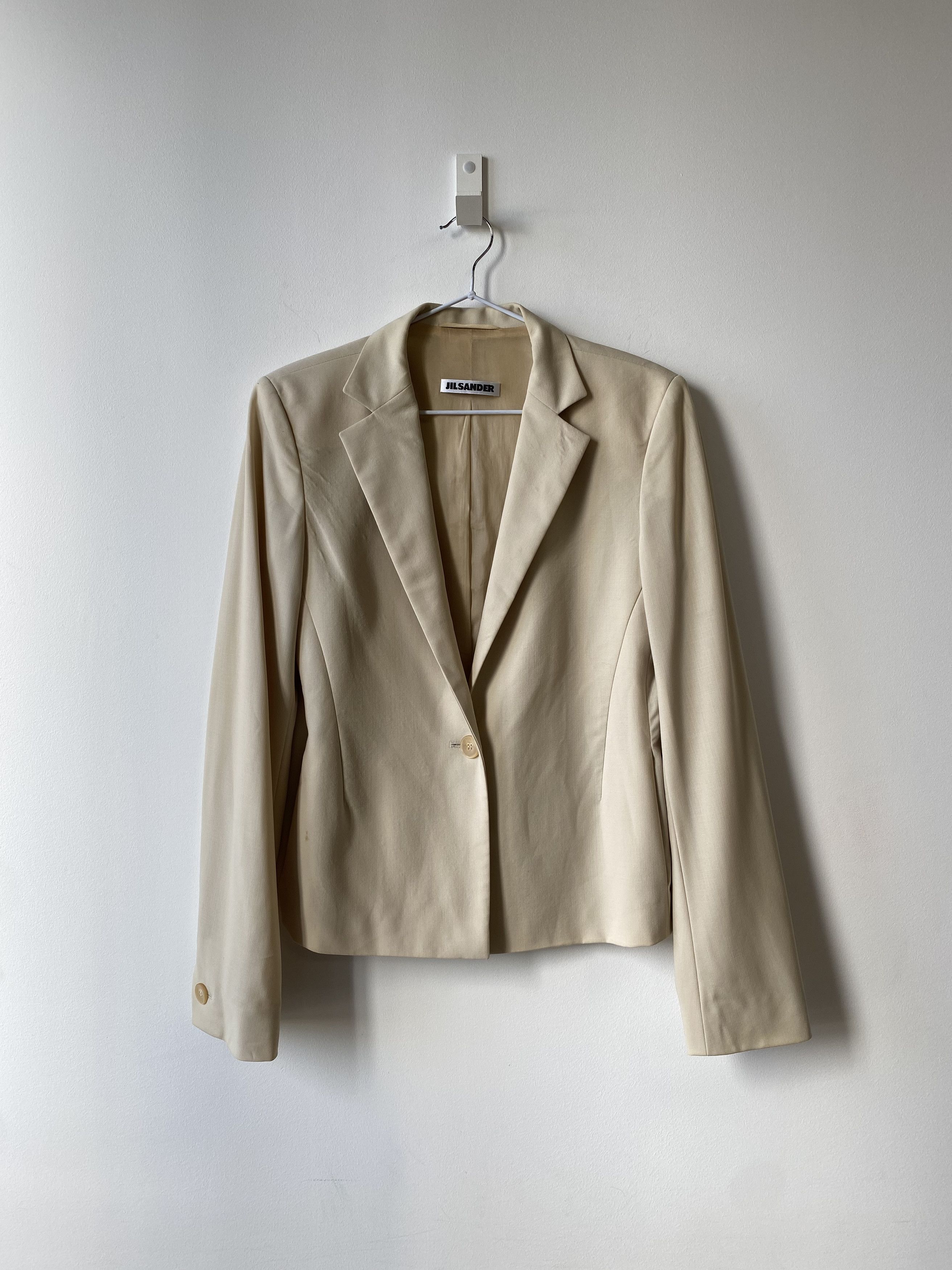 Jil Sander Cream Wool Blazer | Grailed