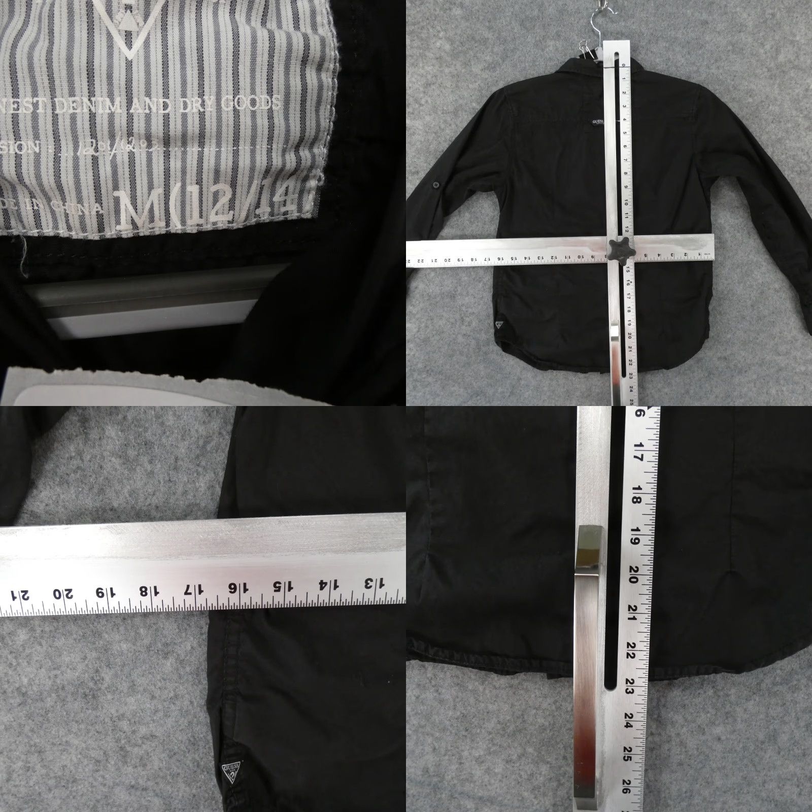 Guess GUESS Shirt Womens Medium Long Sleeve Button Up Black w Logo Size M / US 6-8 / IT 42-44 - 8 Thumbnail
