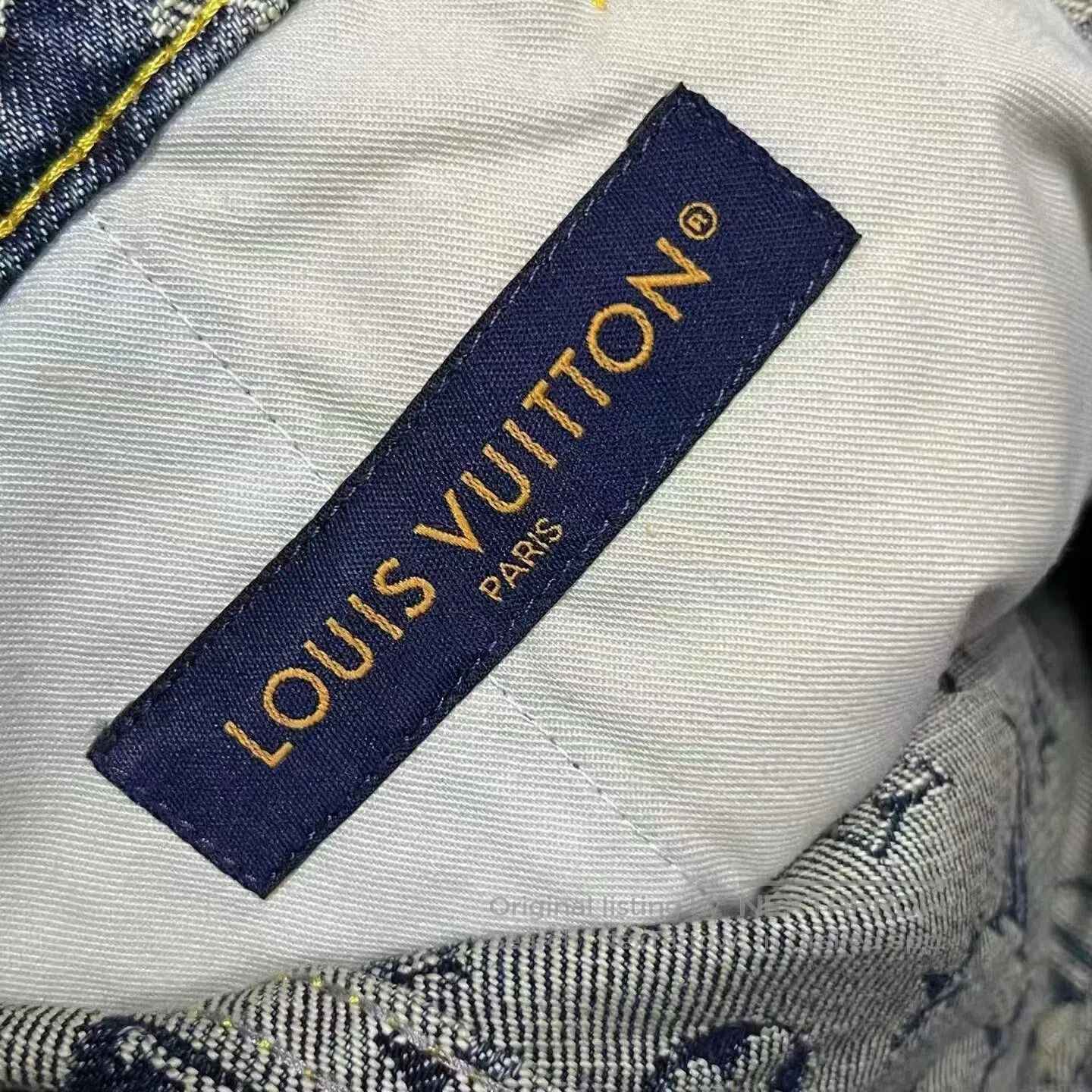 Louis Vuitton Louis Vuitton Blue pure cotton pleated full-print jeans| Size US 32 / EU 48 - 2 Thumbnail