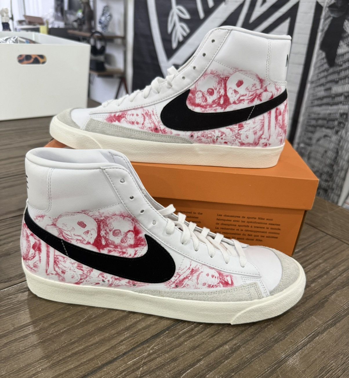 Kitowares ☠️ KITOWARES Custom Nike Blazer High Top Catacombs Size 13 ☠️ Size US 13 / EU 46 - 1 Thumbnail