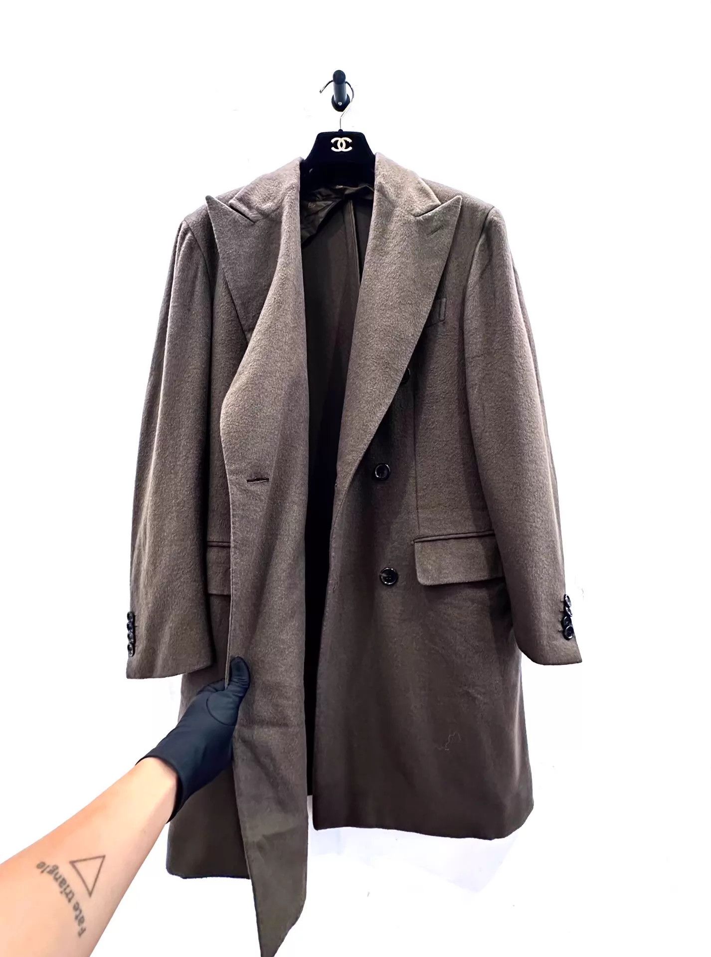 Brioni Brioni Men's Taupe Cashmere Double-Breasted Overcoat 48 Size US M / EU 48-50 / 2 - 3 Thumbnail