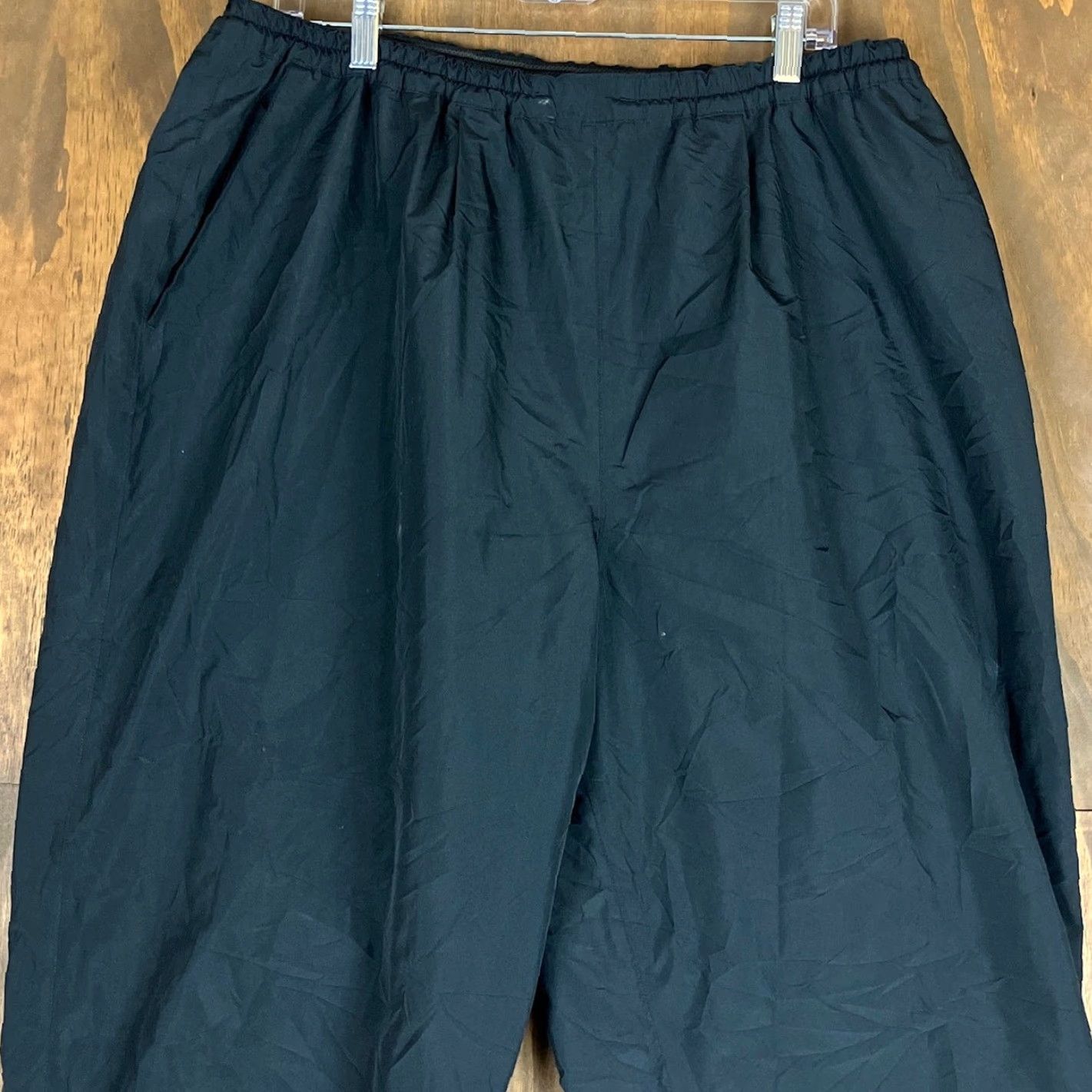 Nike Dryjoys by FootJoys Mens Pants Black Rain Windbreaker Lined Pull On XL Size US 33 - 2 Thumbnail