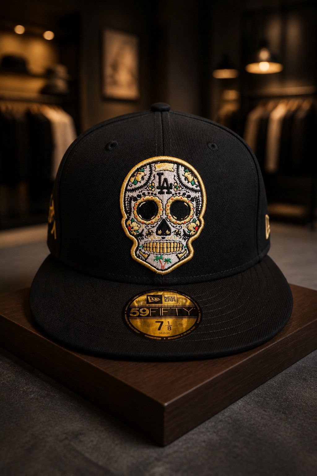 Other Los Angeles Dodgers 7 1/8 59fifty Gold Metallic Skull Size ONE SIZE - 1 Thumbnail