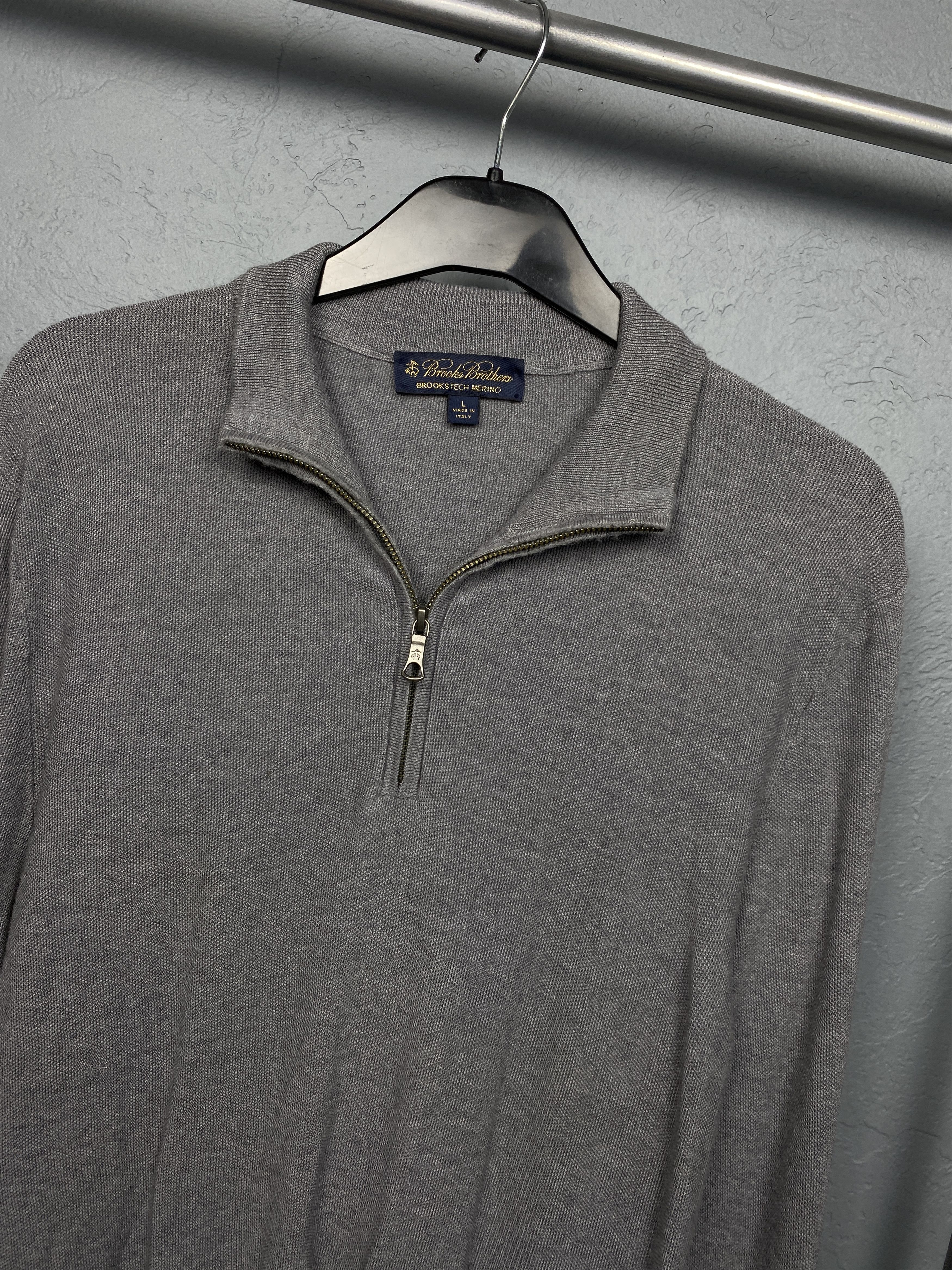 Brooks Brothers Brooks Brothers Mens 1\4 Zip Merino Wool Knit Sweater Size US L / EU 52-54 / 3 - 2 Thumbnail