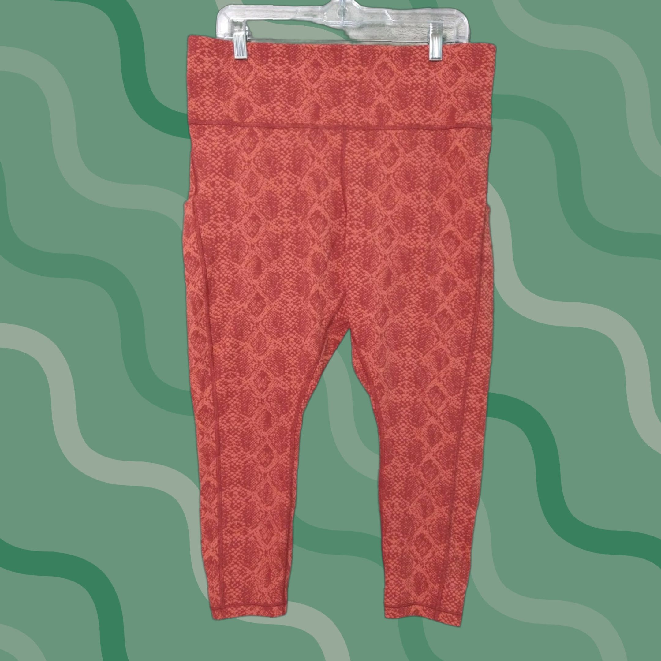 Athleta Athleta Leggings Womens 2X Orange Snake Ultimate Stash Pocket Pull On Size 40" / US 18 - 1 Thumbnail