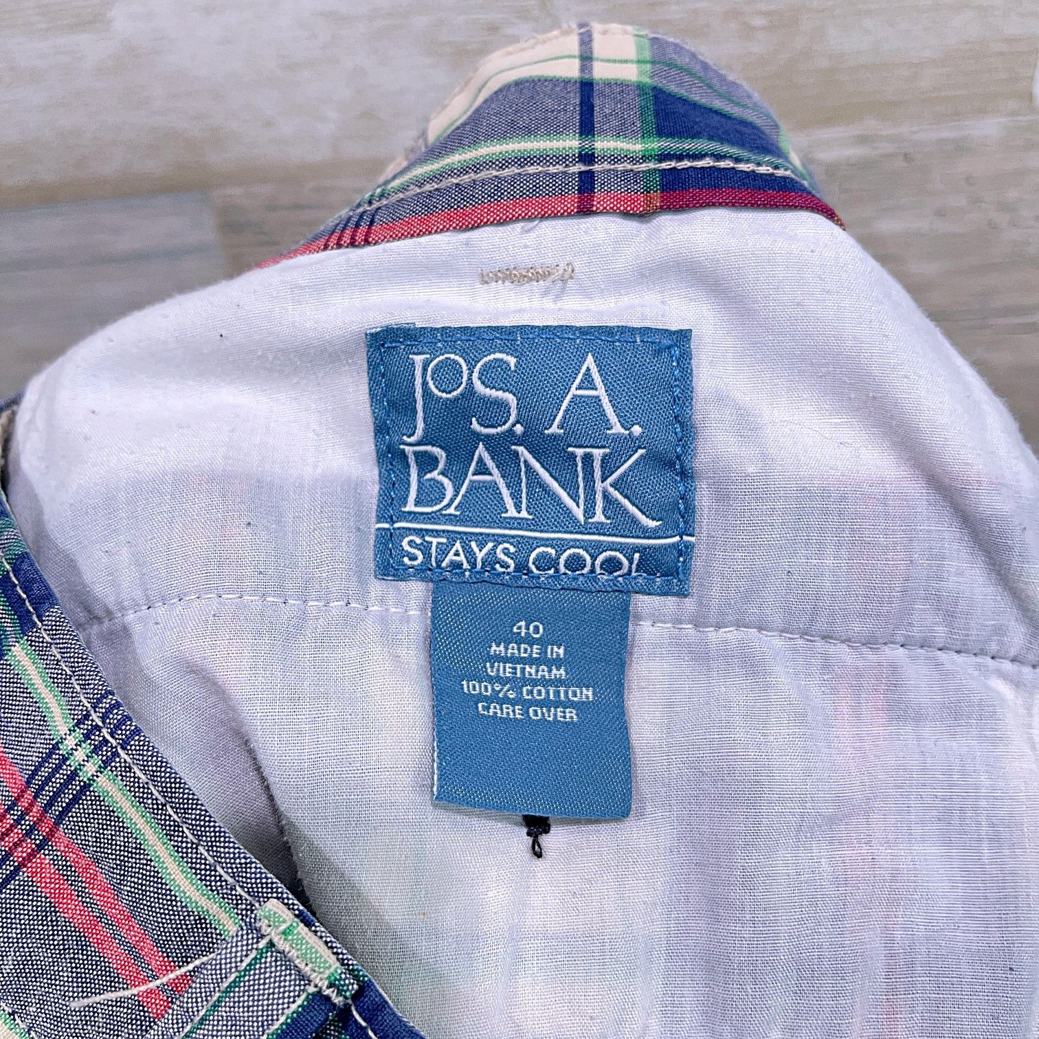 Jos. A. Bank Jos A Bank Stays Cool Plaid Shorts Multicolor Flat Front 40 Size US 40 / EU 56 - 4 Thumbnail