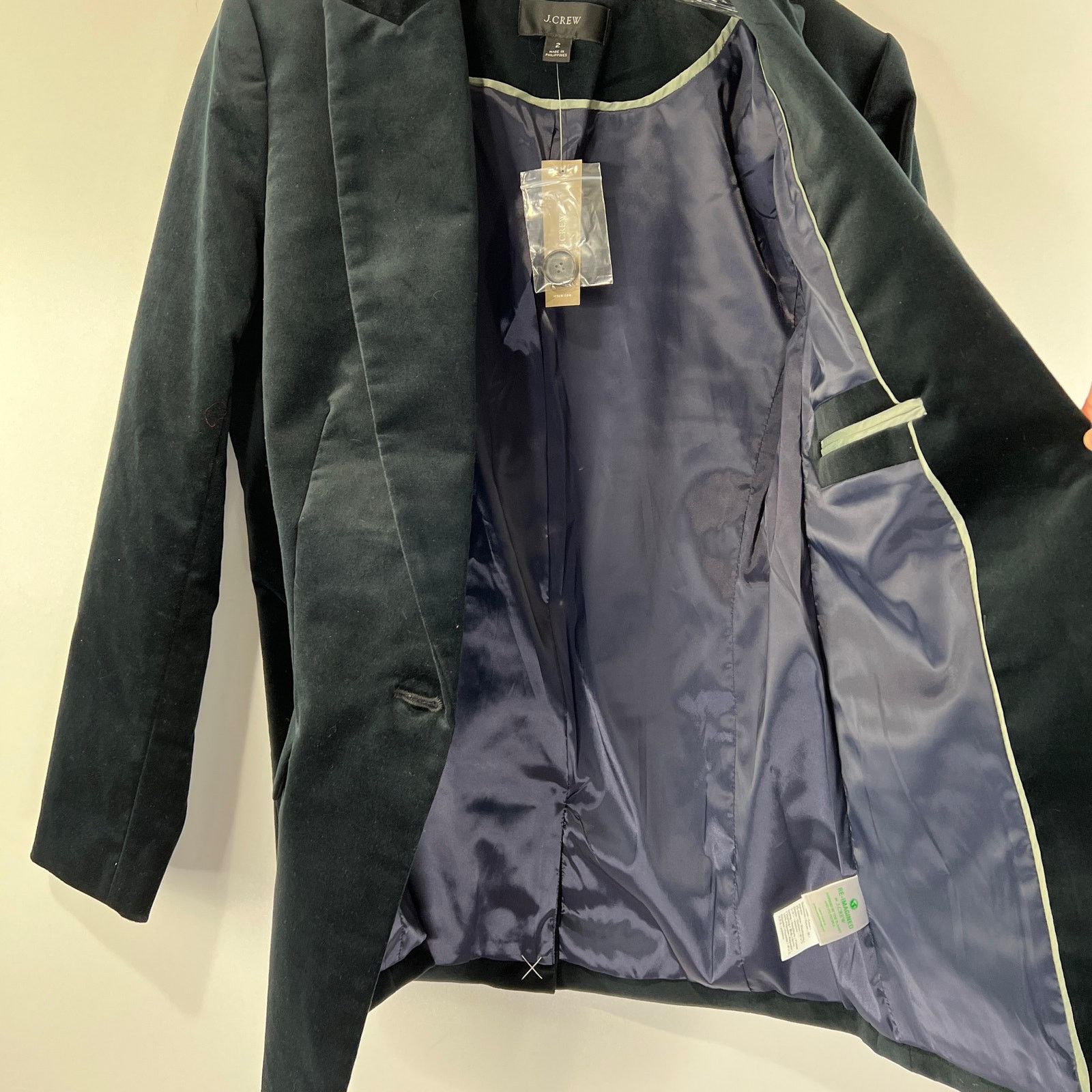 J.Crew J. Crew Willa Blazer Black Velvet BD005 Wednesday Addams Size XS / US 0-2 / IT 36-38 - 5 Thumbnail