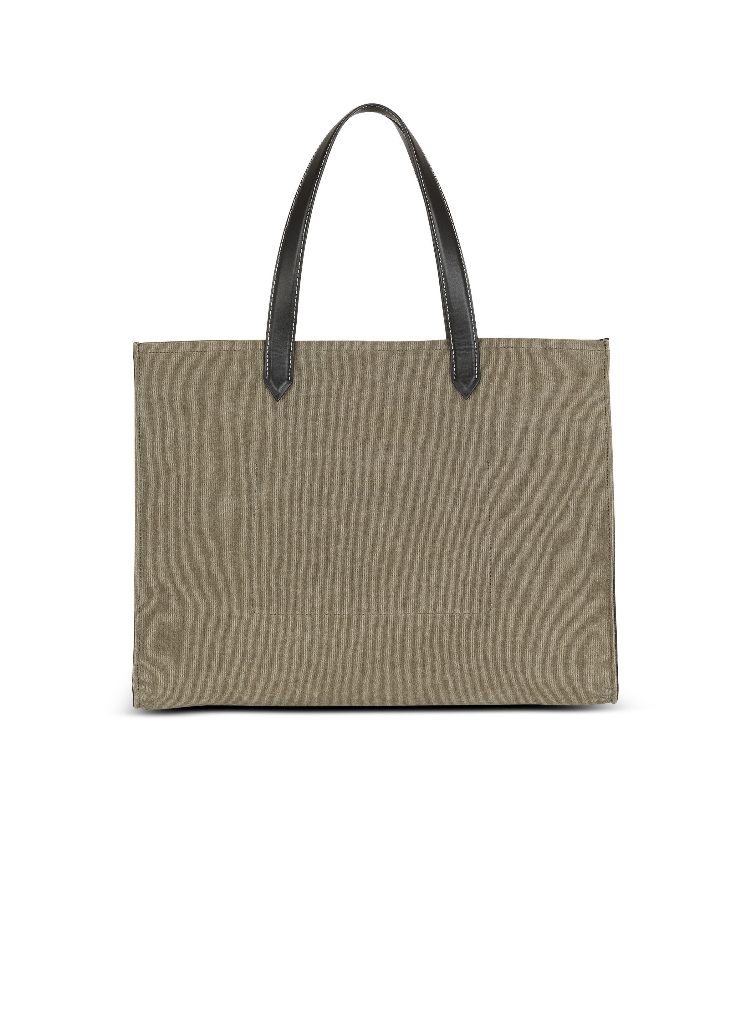 Balmain BALMAIN B Army 42 khaki black green canvas leather tote bag Size ONE SIZE - 5 Thumbnail