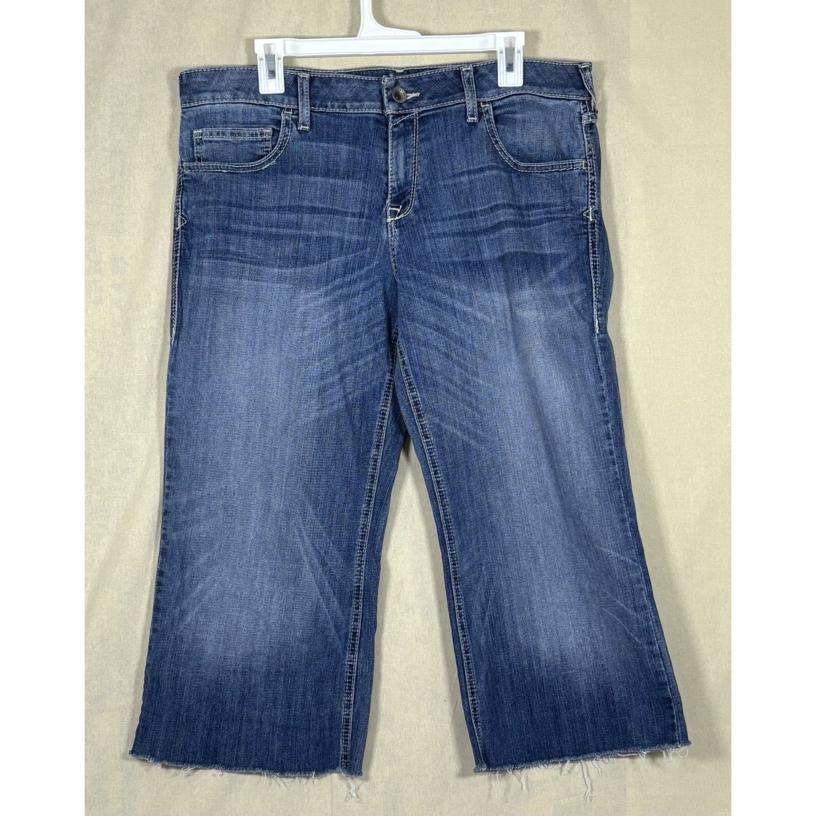Ariat Women’s Ariat Denim Jeans Size 33R Blue Cropped Frayed Hem Size 33" - 1 Thumbnail
