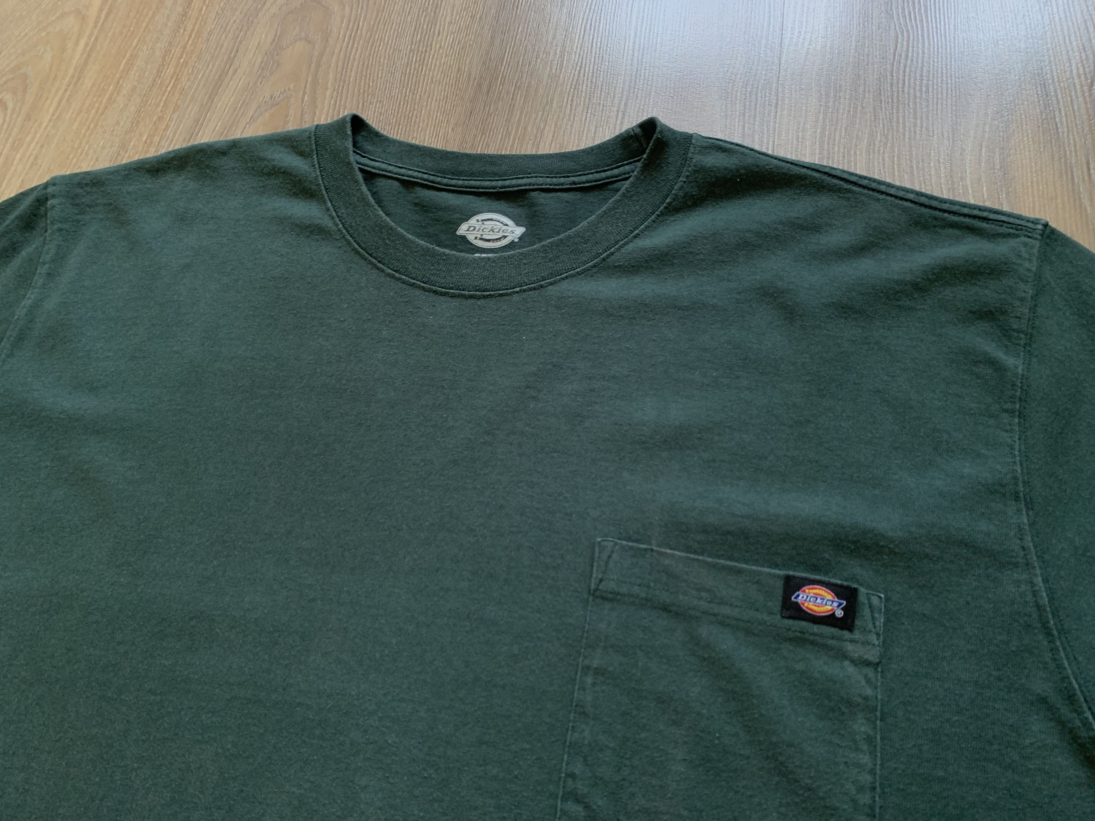 Dickies Dickies Green Long Sleeve Cotton Work Pocket Tee Size US XXL / EU 58 / 5 - 4 Thumbnail