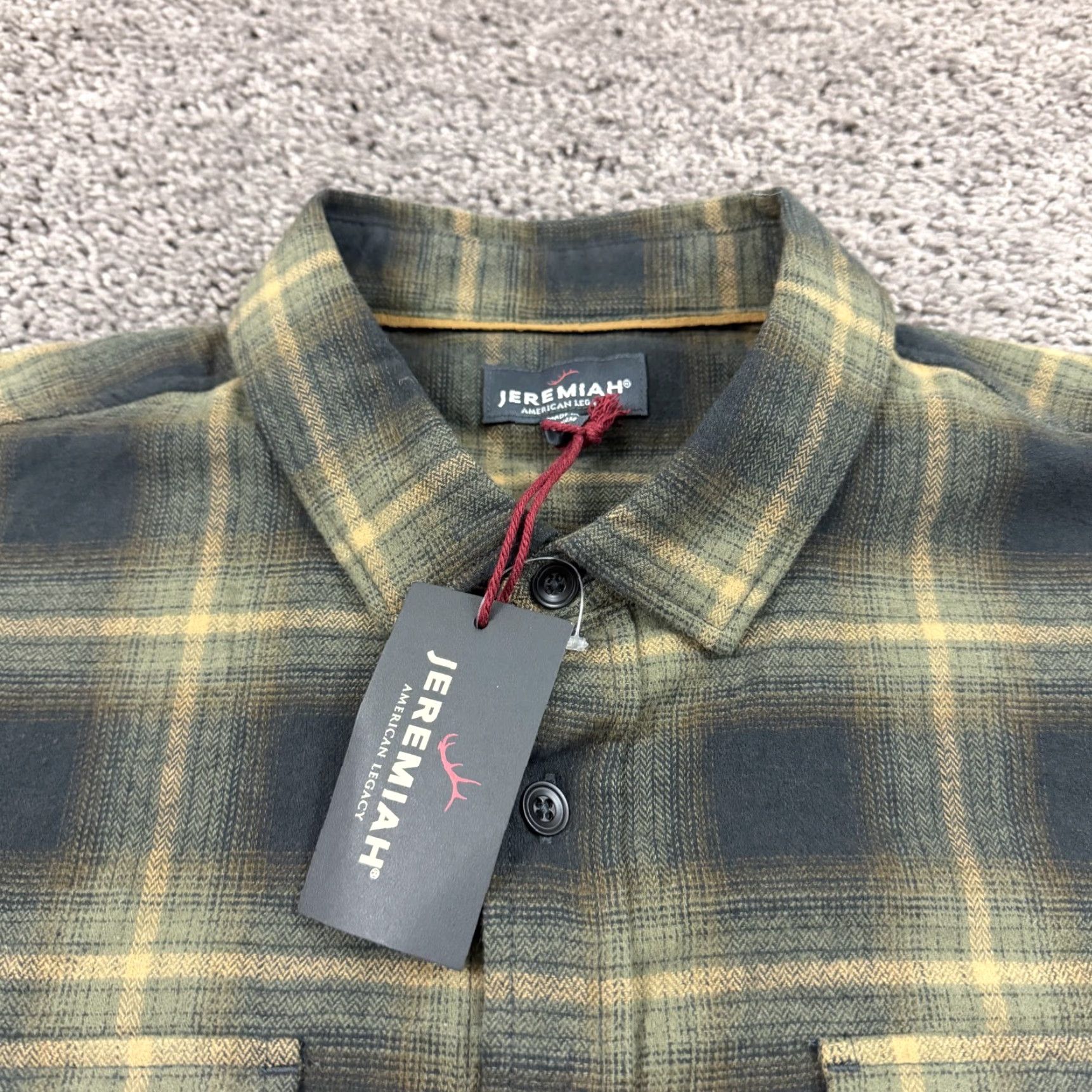 Vintage Jeremiah Shirt Mens Large L Green Plaid Flannel Long Sleeve Button-Up Pockets Outdoor Casual Workwear Size US L / EU 52-54 / 3 - 4 Thumbnail