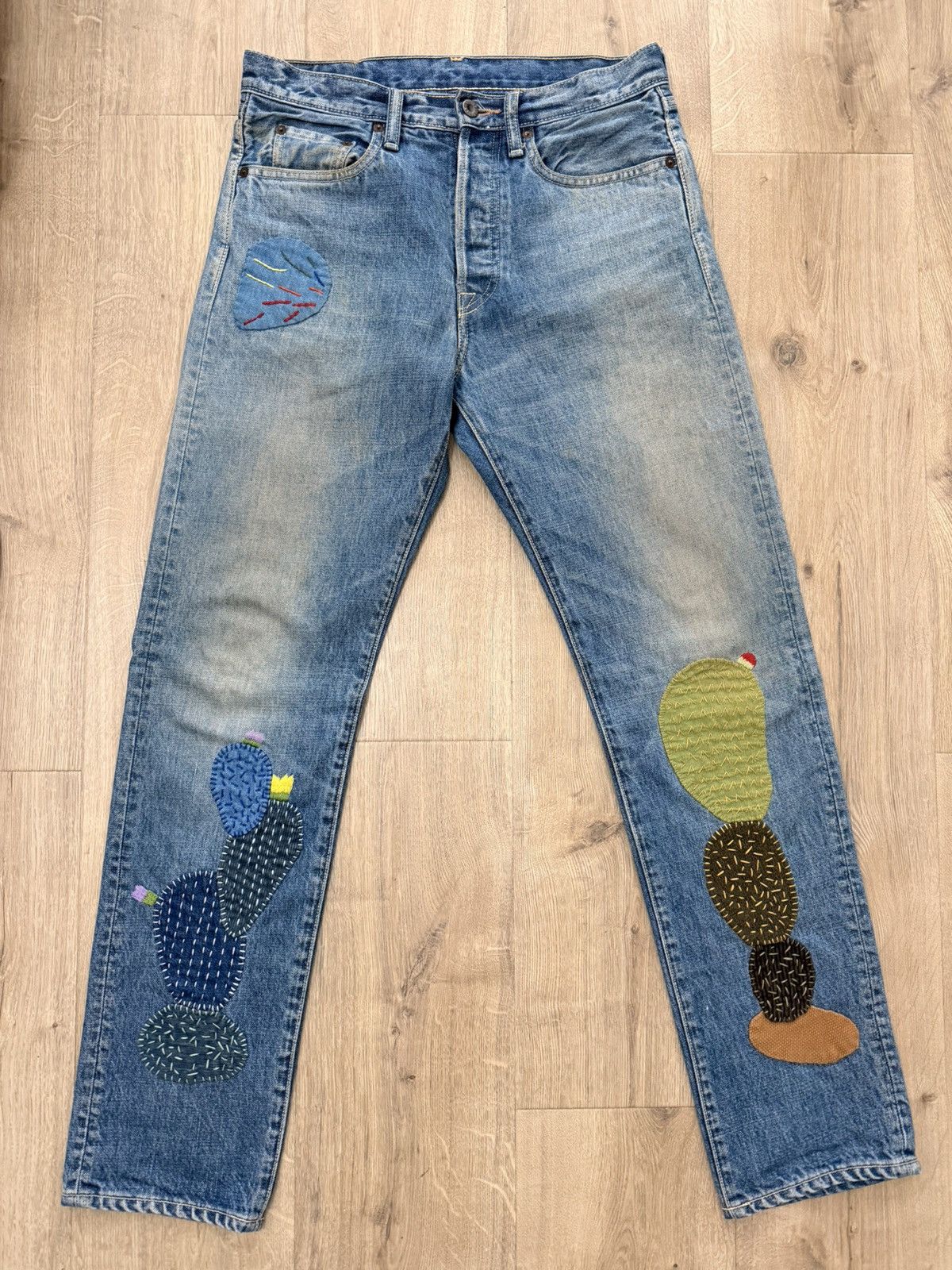 Kapital 14Oz Denim 5P Monkey CISCO (Cactus Embroidery) Size US 30 / EU 46 - 1 Thumbnail
