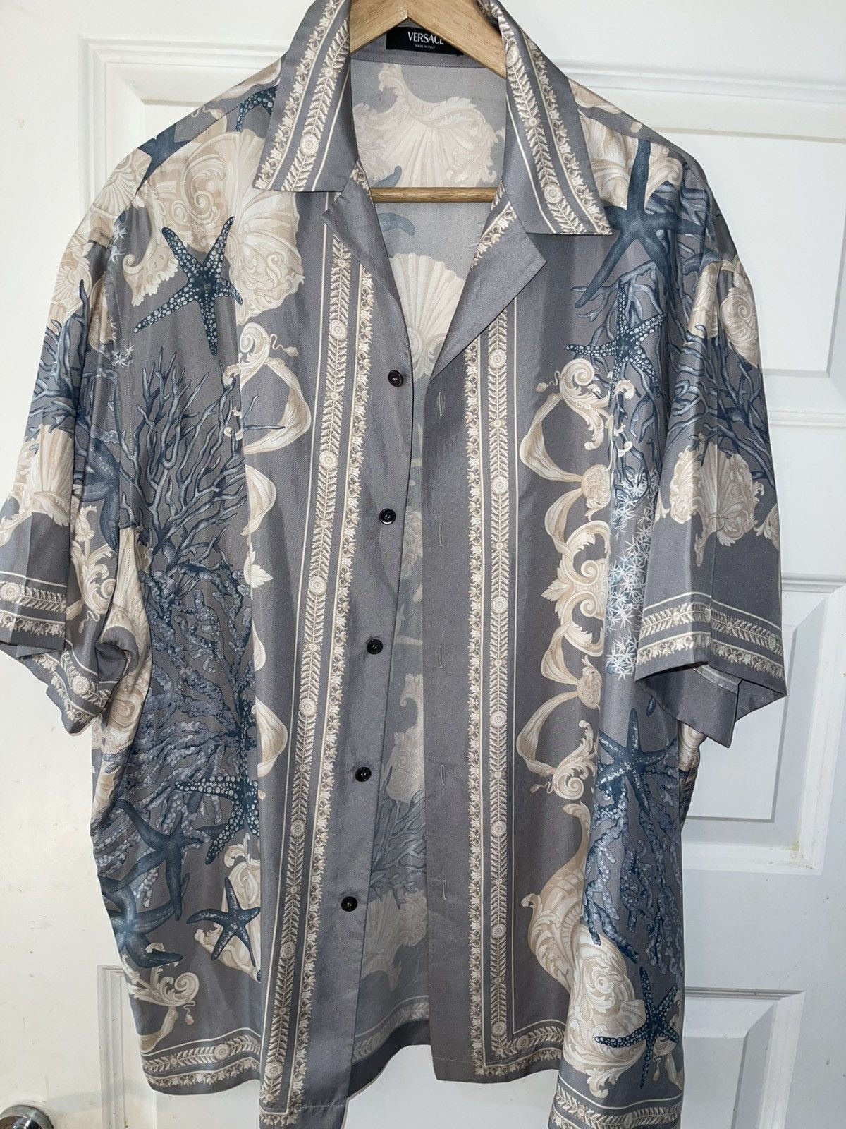 Versace Versace La Coupe des Dieux silk shirt - Blue Size US XL / EU 56 / 4 - 1 Thumbnail