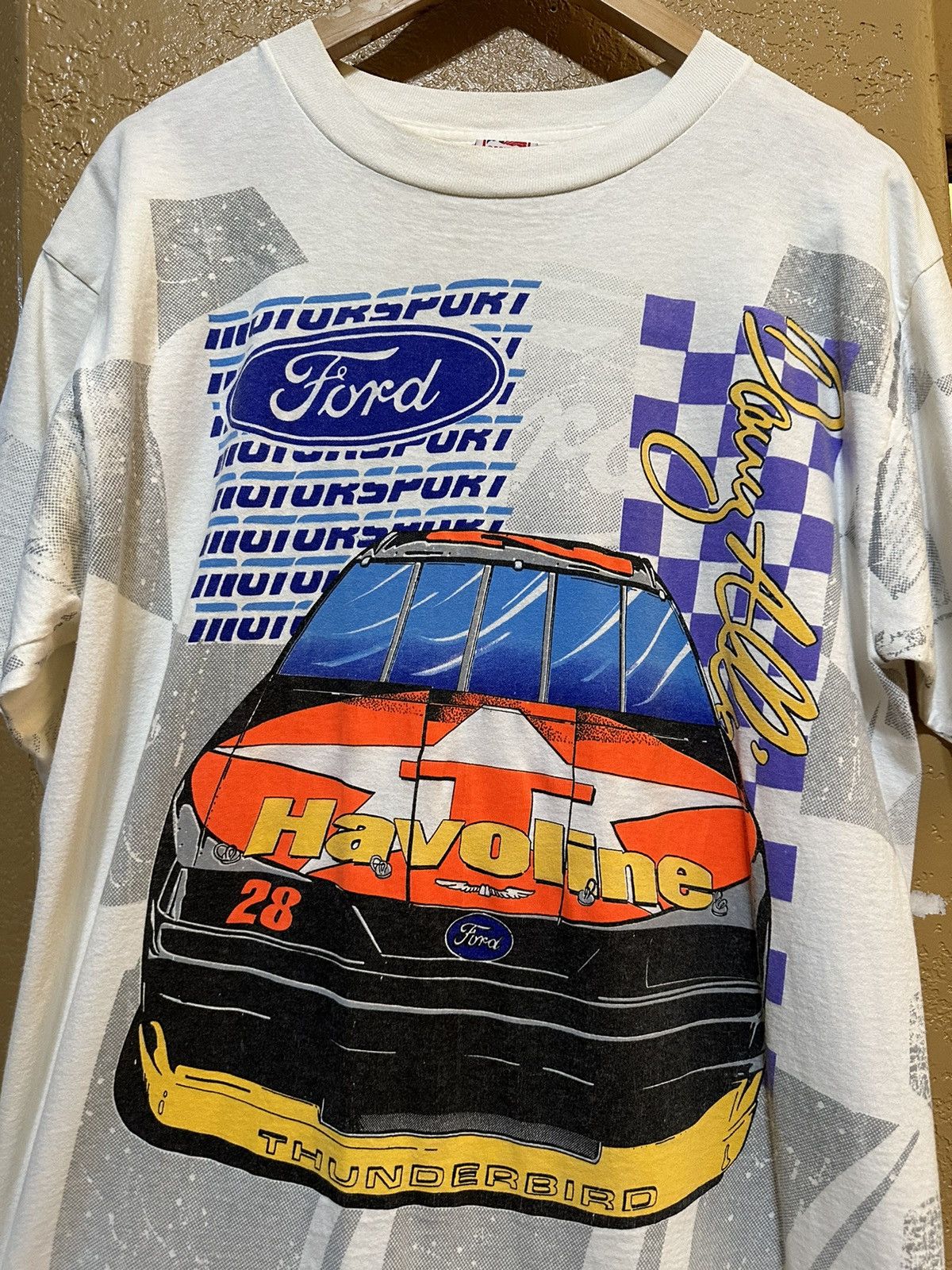 Ford × NASCAR × Vintage 1990s Davey Allison Ford Thunderbird NASCAR aop t shirt Size US L / EU 52-54 / 3 - 3 Thumbnail