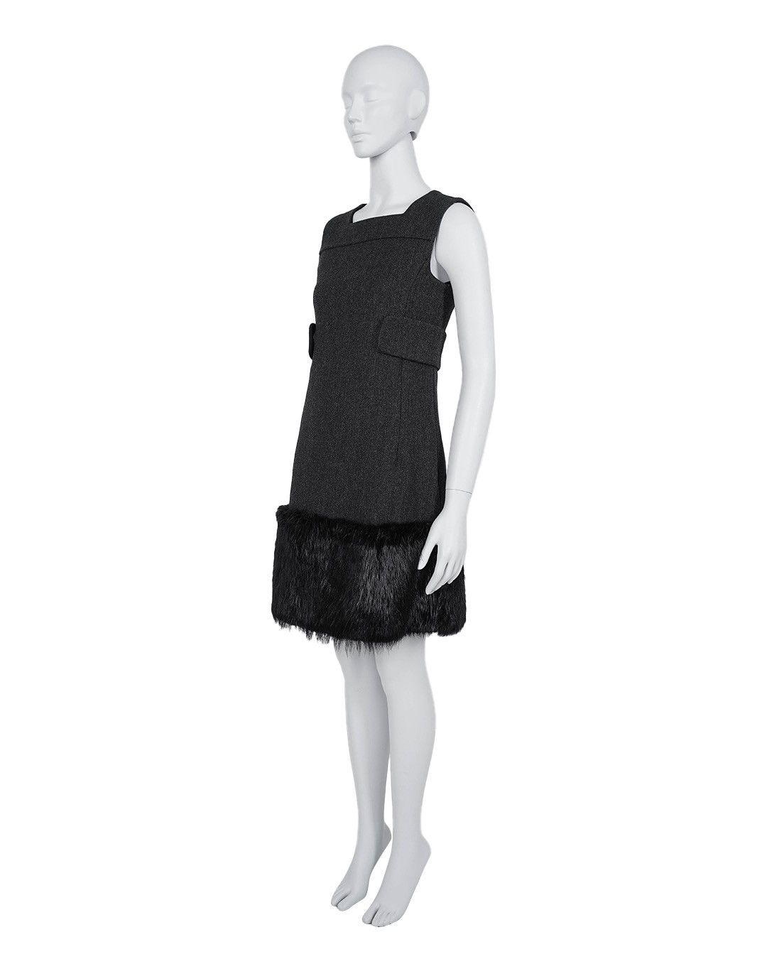 Prada Prada F/W2001 Wool Fur Dress Size S / US 4 / IT 40 - 4 Thumbnail
