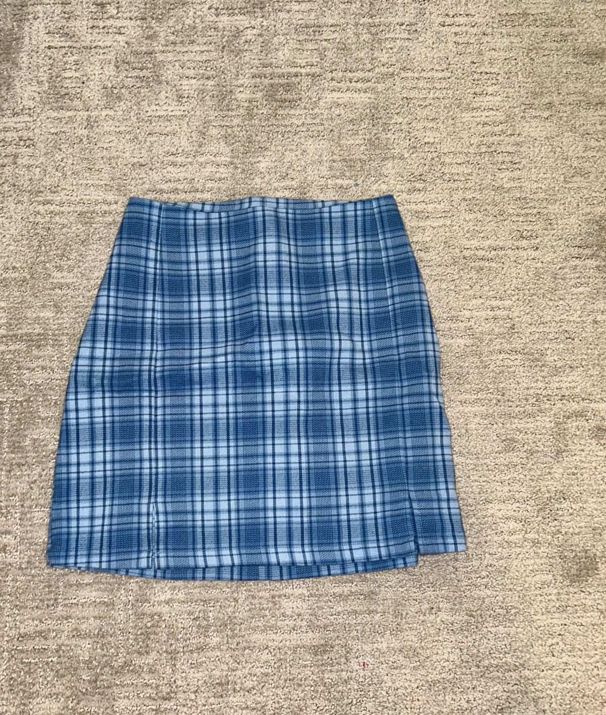 Brandy Melville Brandy Melville blue plaid skirt with slits one size Size 26" / US 2 / IT 38 - 2 Thumbnail