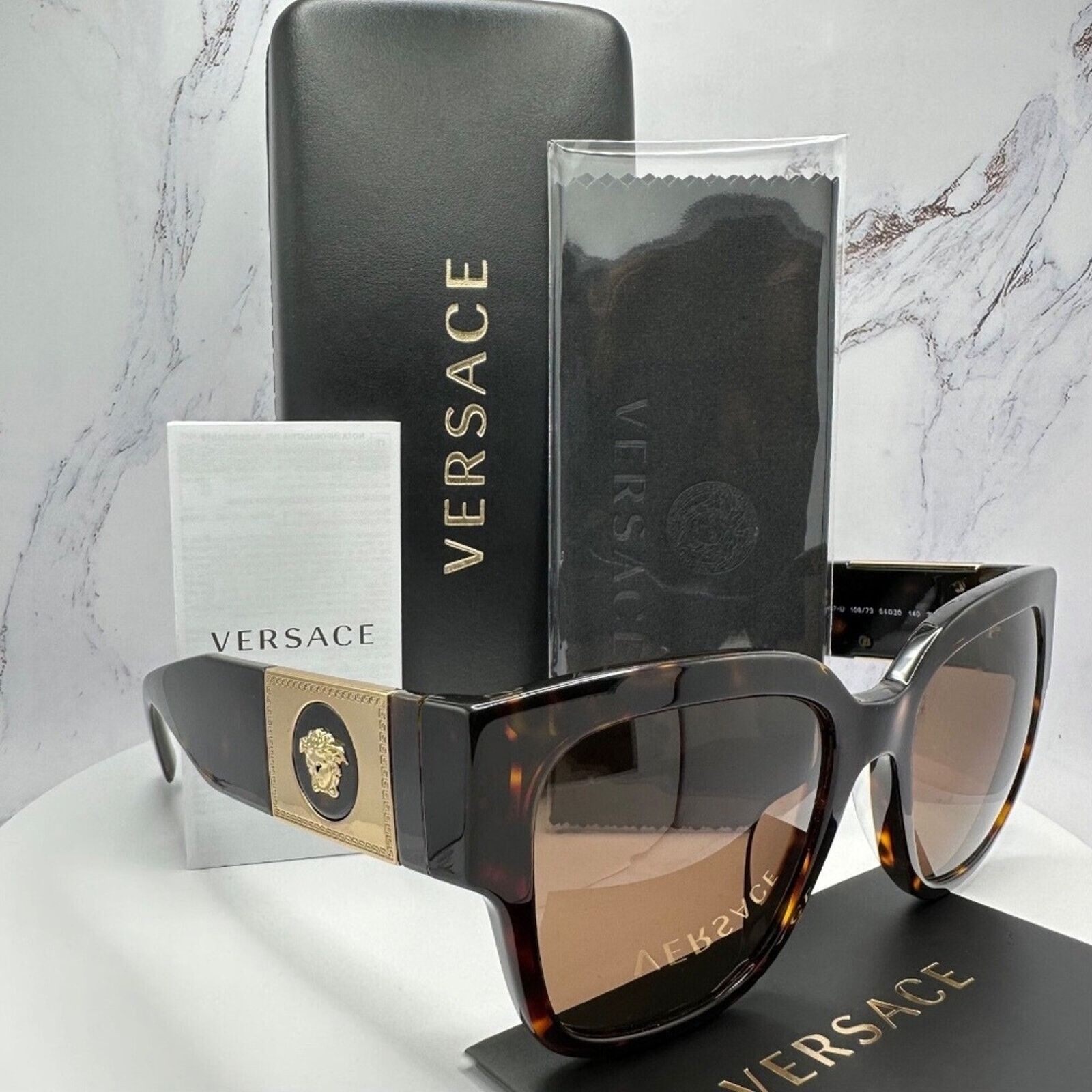 Versace NEW VERSACE Sunglasses Brown Black Tortoise Gold Medusa Size ONE SIZE - 1 Thumbnail