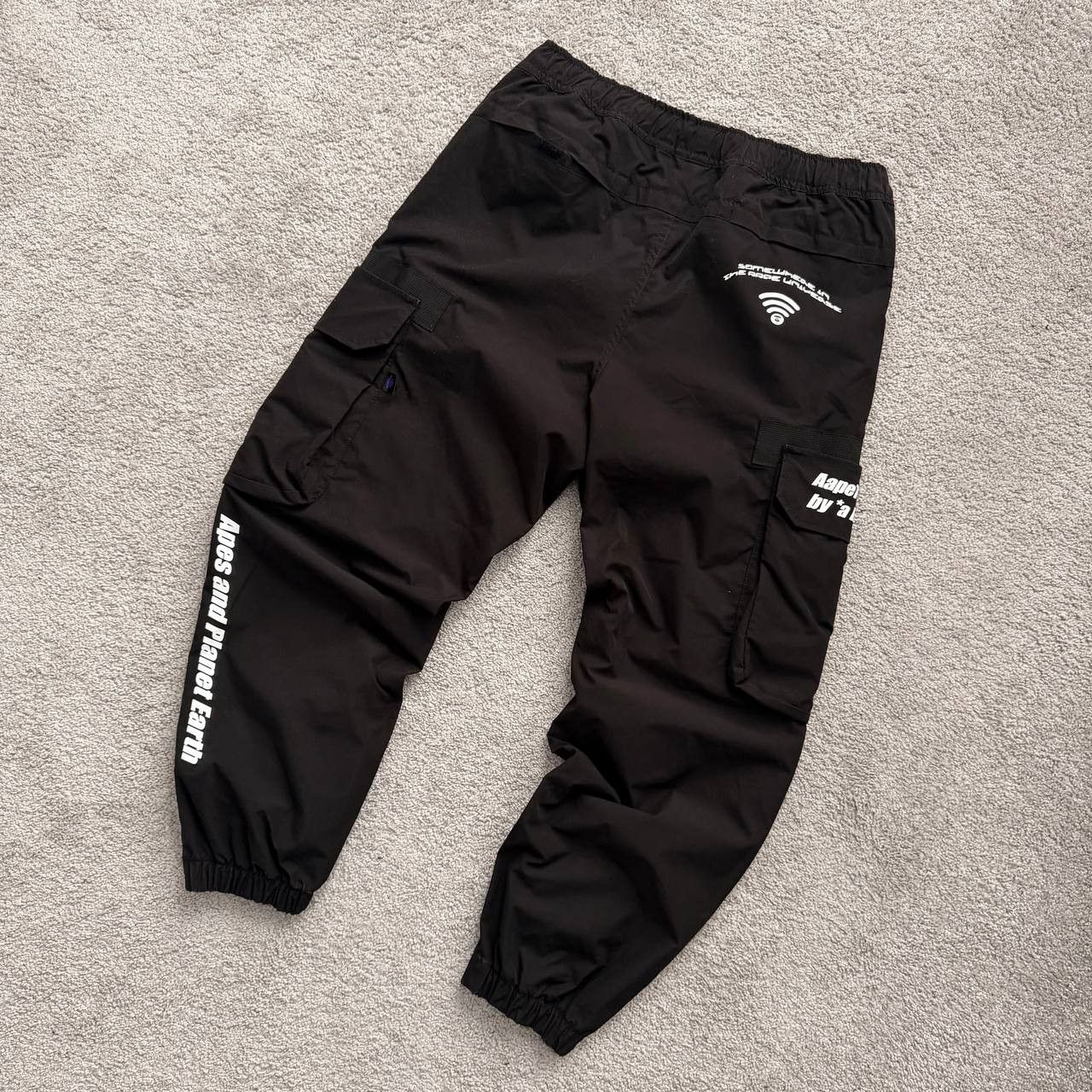 Aape Bape Aape Team Cargo Black Pants Joggers Size US 32 / EU 48 - 6 Thumbnail