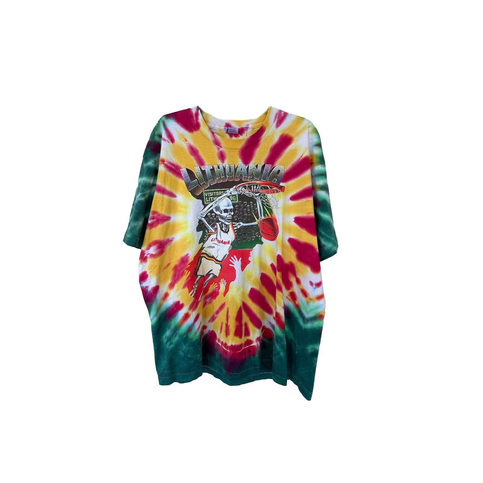 image of Tie-Dye Lithuania Grateful Dead Olympics 1992 Vintage Tee in Tie/Dye, Men's (Size 2XL)