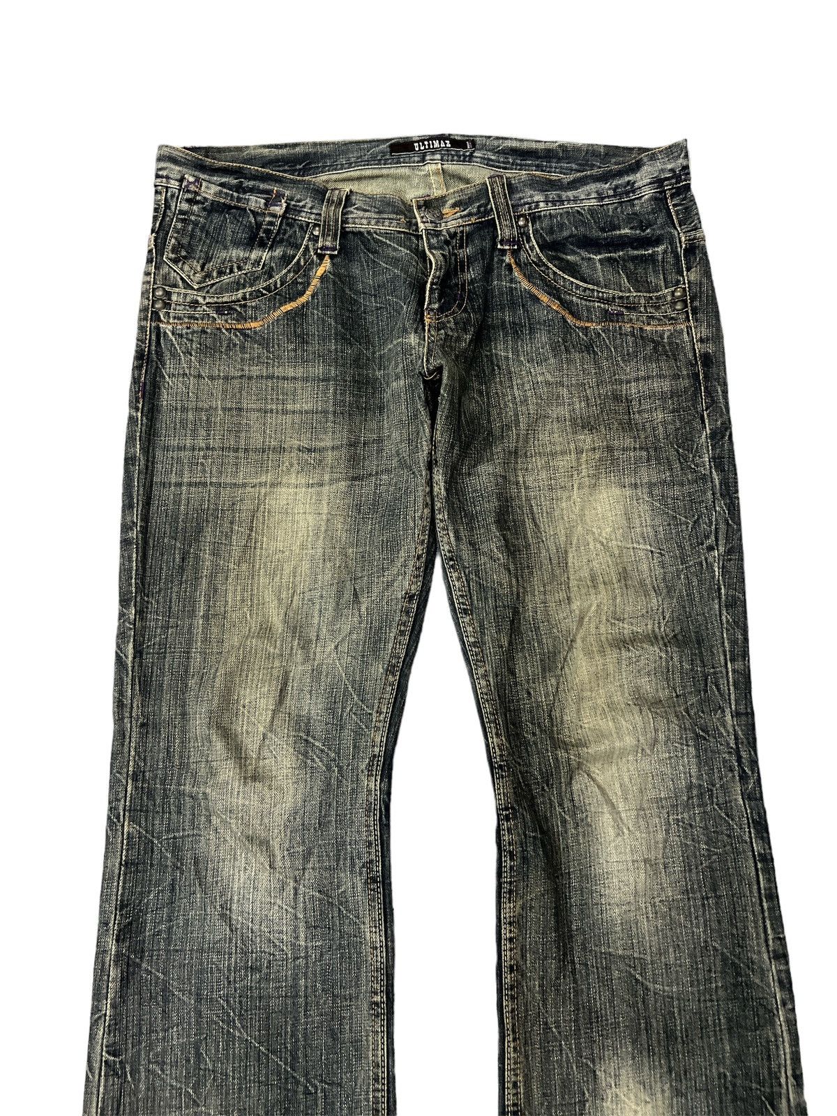 Japanese Brand × Vintage FLARED💥ULTIMAX DISTRESSED DENIM PANT Size US 34 / EU 50 - 2 Thumbnail
