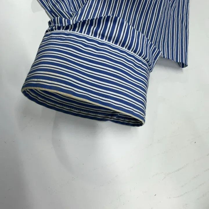 Balenciaga Balenciaga Blue Striped Destruction Shirt 0079-2507 Size S / US 4 / IT 40 - 8 Thumbnail