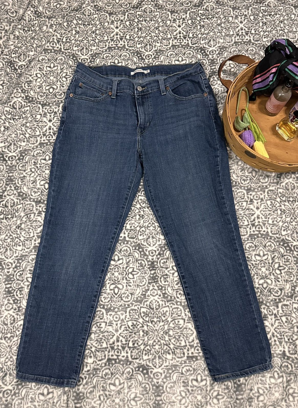Levi's Levi's Boyfriend Jeans Mid Rise Dark Wash W31 L27 Size 31" - 2 Thumbnail