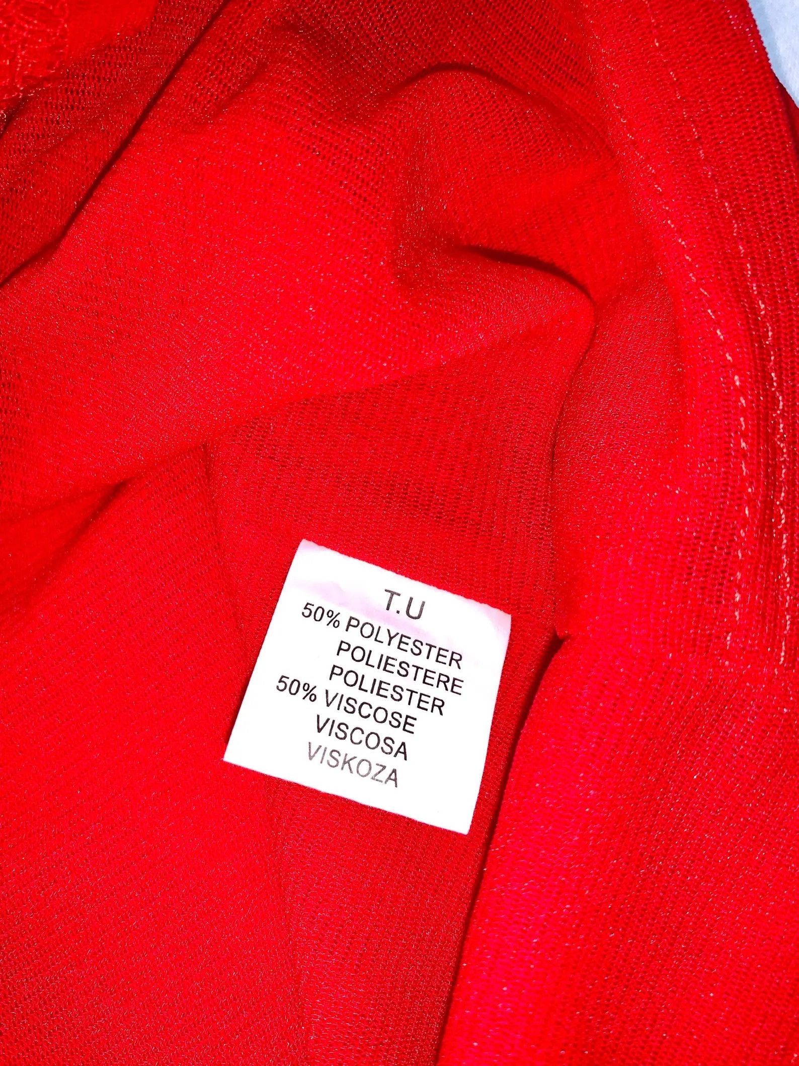 Vintage Y2K Red Sequin Mesh Tank Top – M Size M / US 6-8 / IT 42-44 - 6 Thumbnail