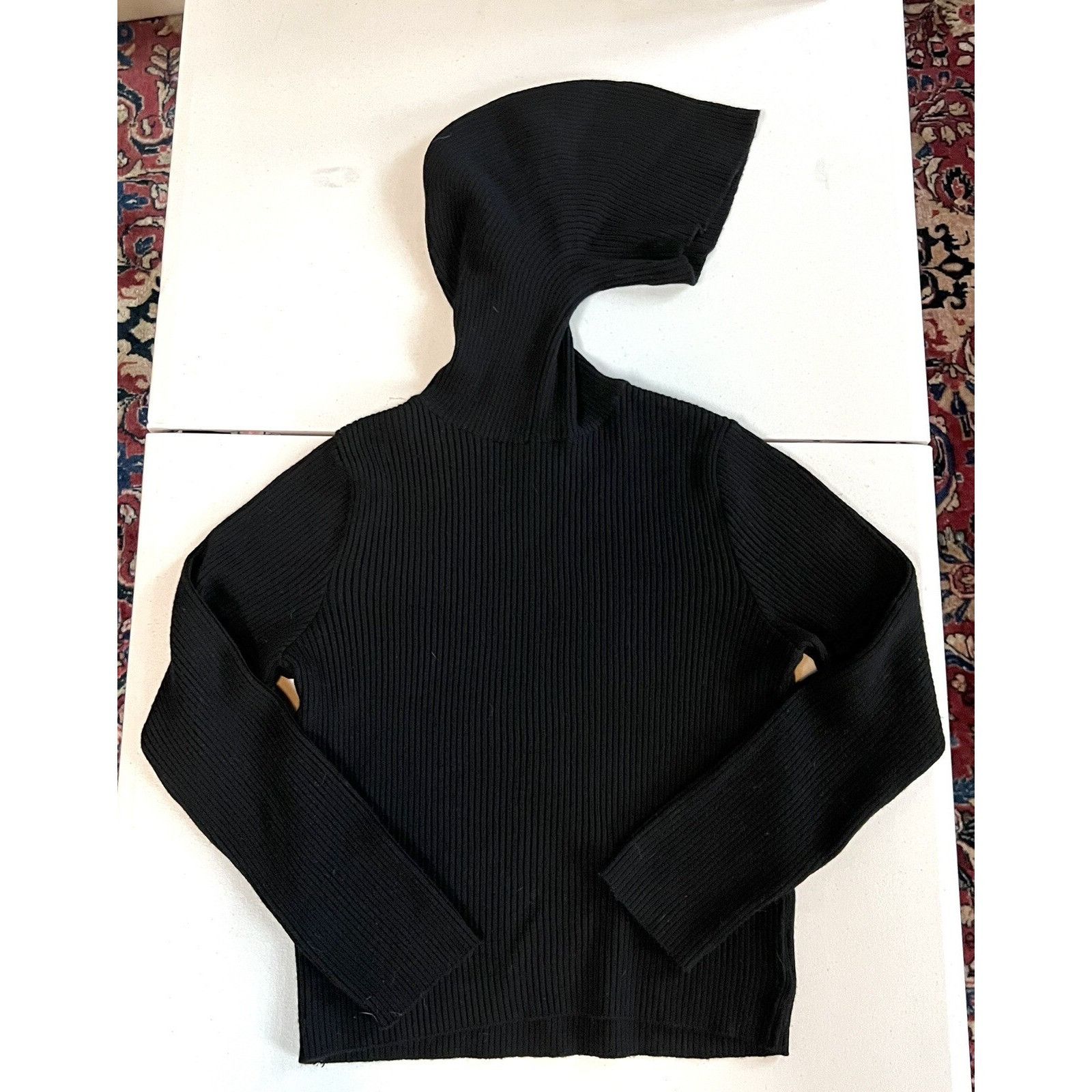 Issey Miyake Vtg ISSEY MIYAKE Haat Black Ribbed Wool Sweater TURTLENECK C Size XS / US 0-2 / IT 36-38 - 7 Thumbnail