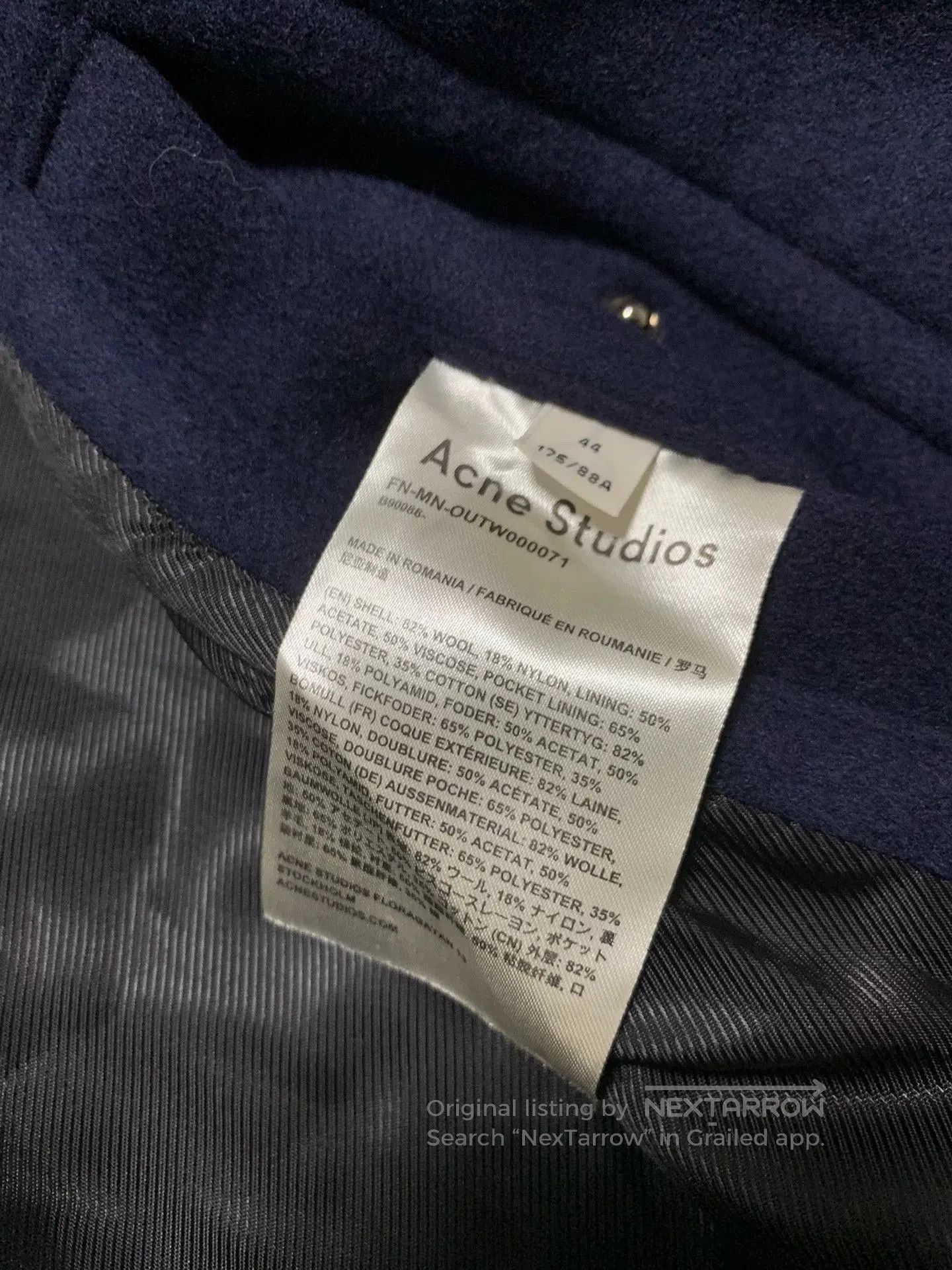 Acne Studios Acne Studios Embroidered Wool Short Coat. Size US S / EU 44-46 / 1 - 6 Thumbnail