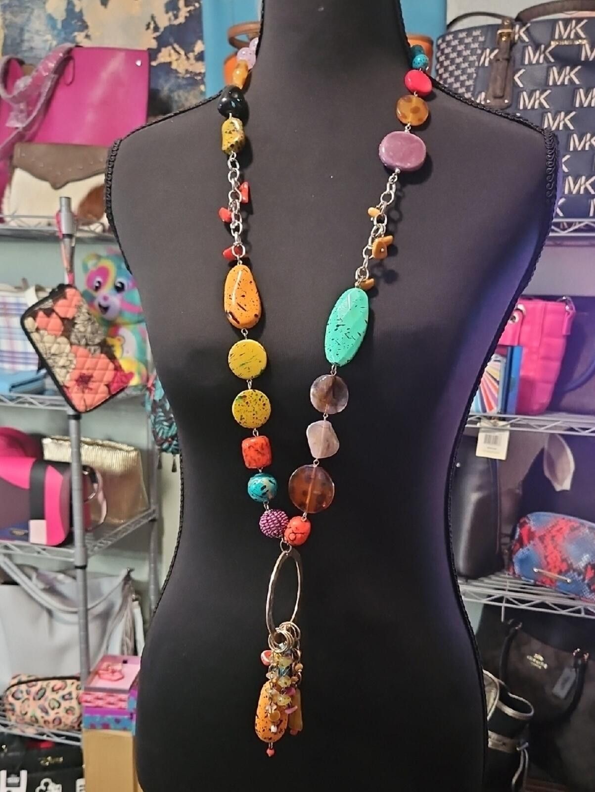 Other Multicolor Bead Statement Necklace - Colorful Size ONE SIZE - 1 Thumbnail