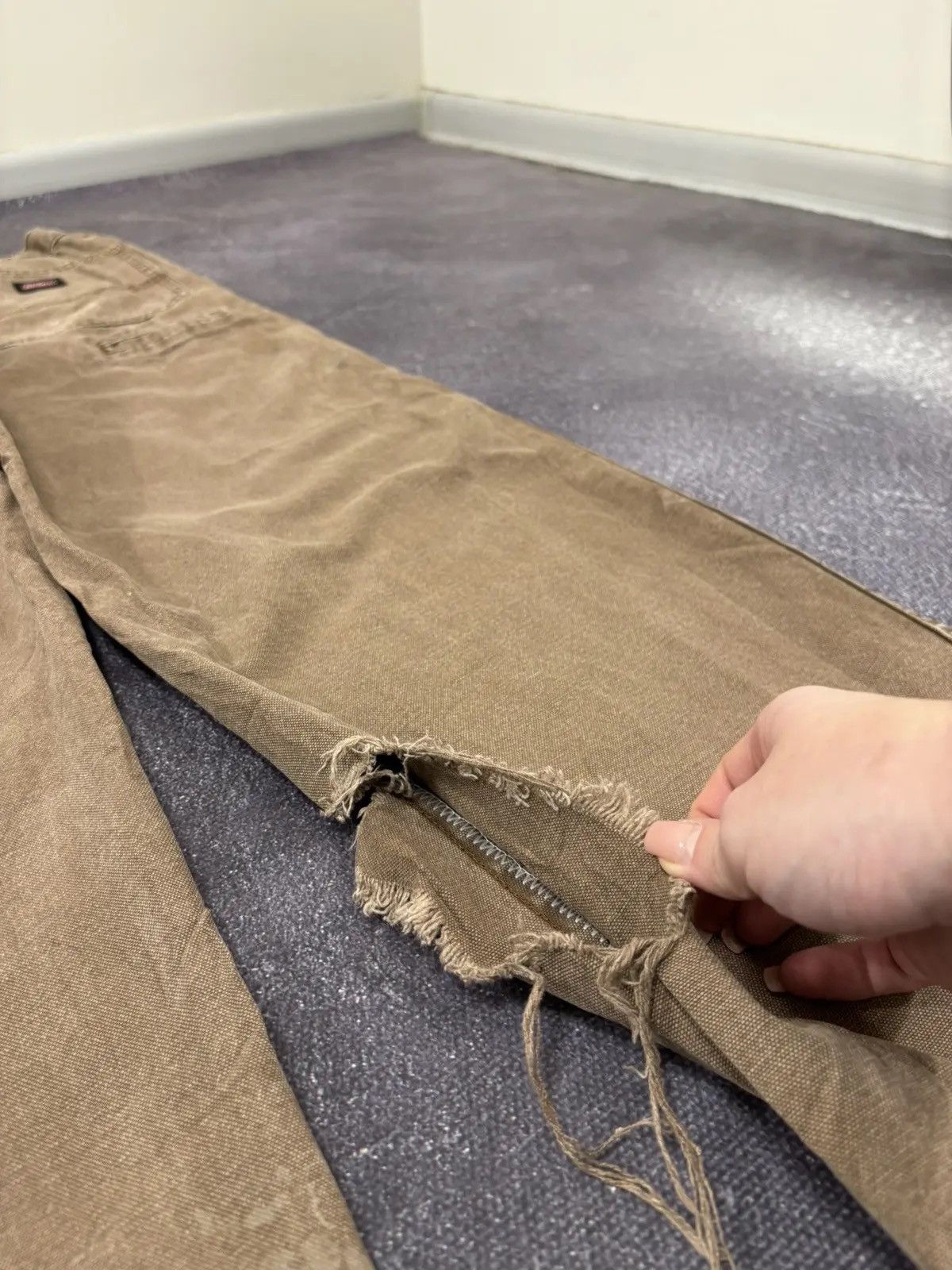 Dickies × Vintage Vintage Dickies Brown Ripped Hype Work Baggy Pants Jeans Size US 36 / EU 52 - 4 Thumbnail