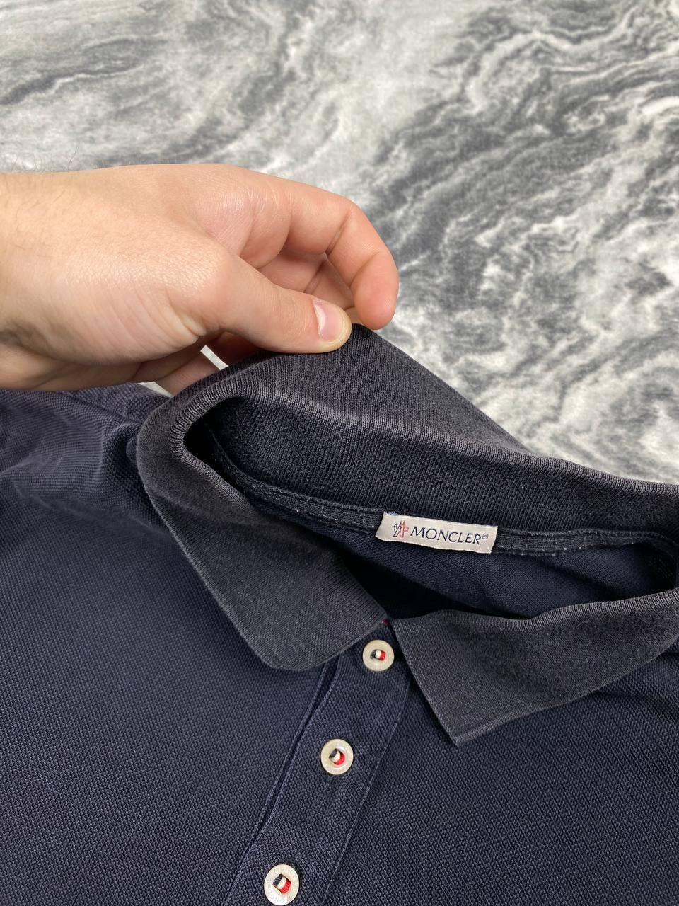 Moncler Moncler Maglia Polo Manica Corta Shirt Men Size XL Blue Size US XL / EU 56 / 4 - 2 Thumbnail