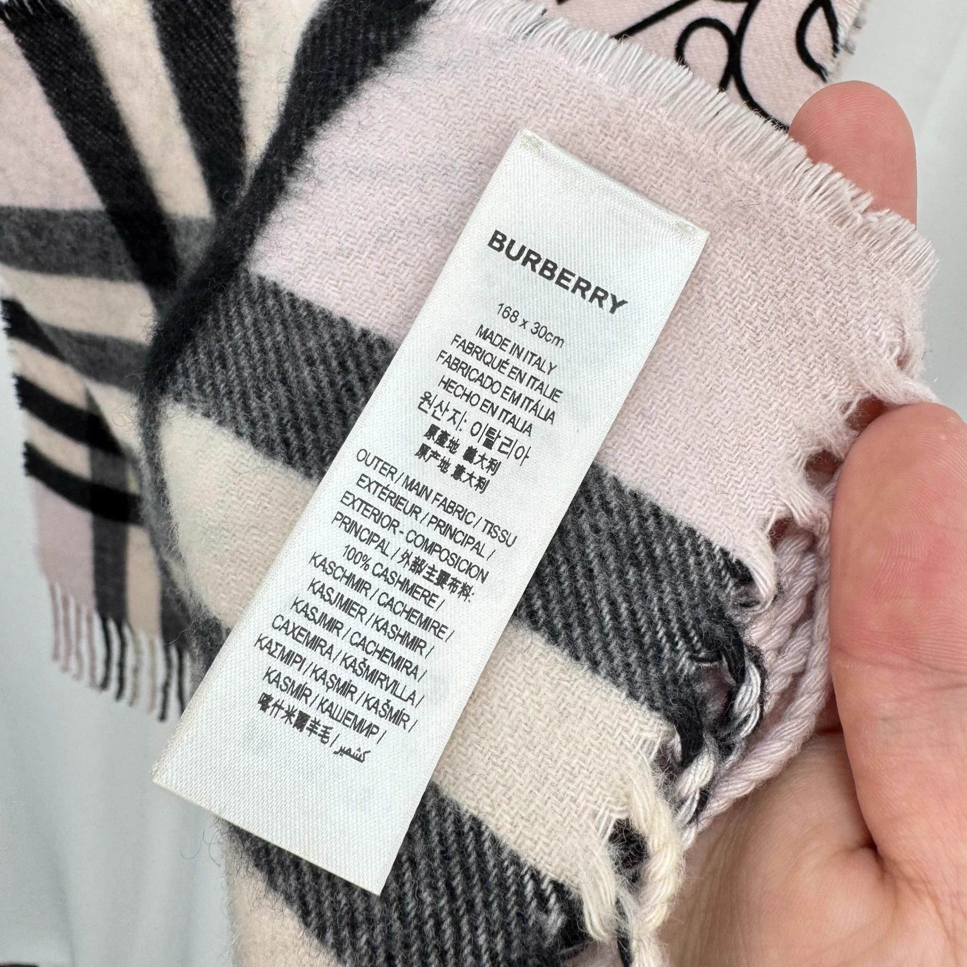Burberry Burberry Check Monogram 2-Face Cashmere Scarf 30x168CM 99N Size ONE SIZE - 7 Thumbnail